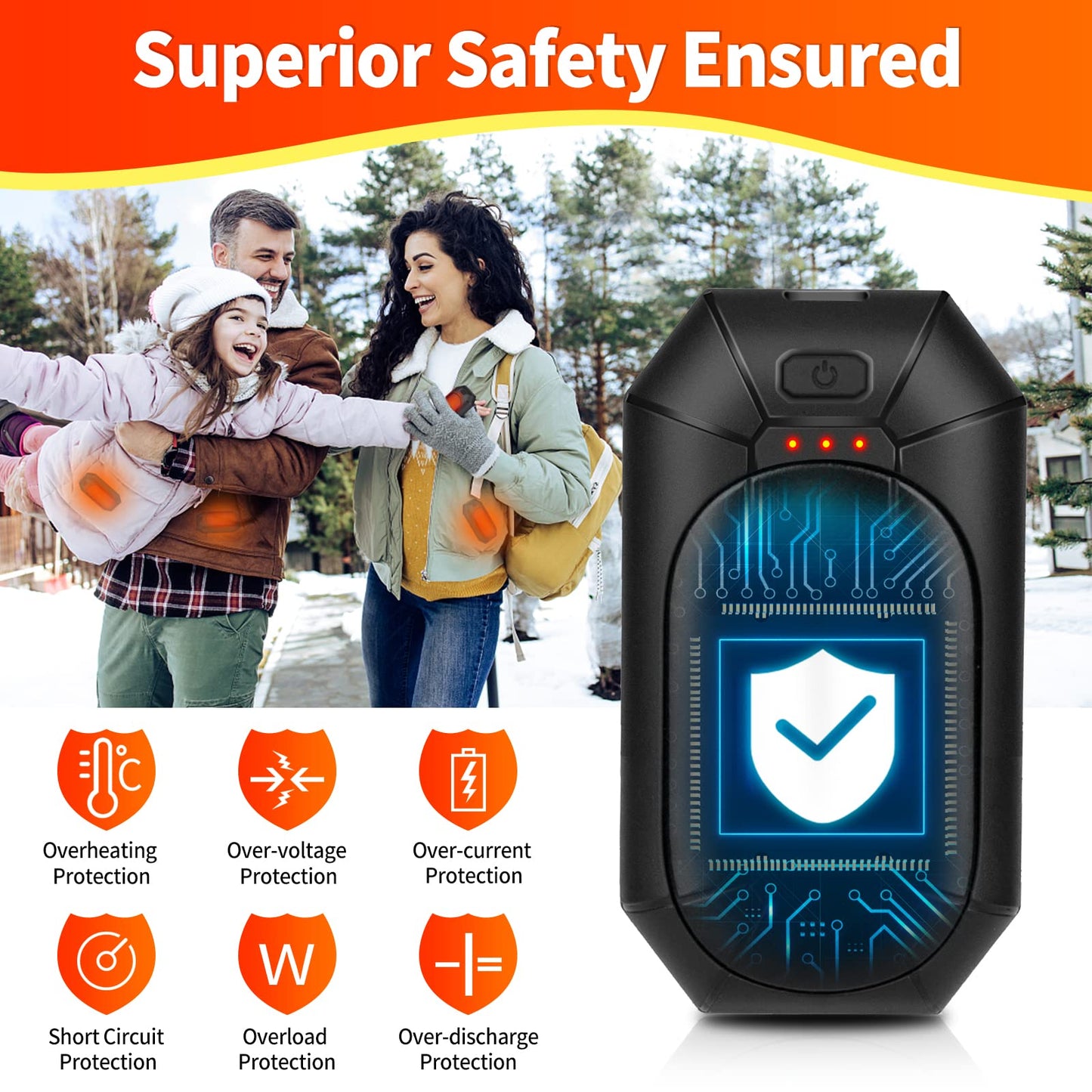 2-Pack Hand Warmers Rechargeable,Portable Electric Hand Warmers Reusable,USB 2 in 1 Handwarmers,Outdoor/Indoor/Working/Studying/Camping/Hunting/Golf/Pain Relief/Games/Warm Gifts for Men Women Kids