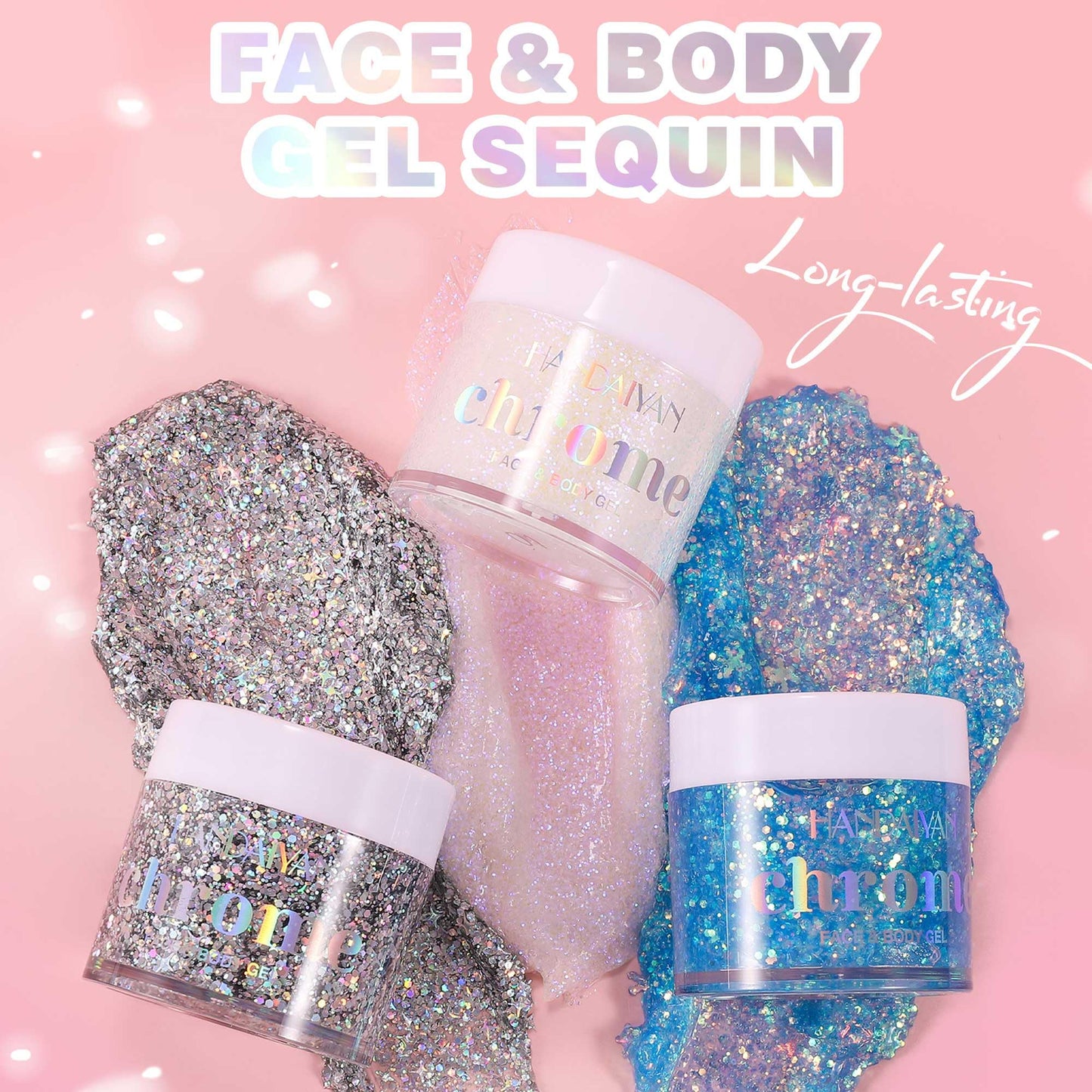 Holographic Body Glitter Gel - Cosmetic-Grade, Color Changing Long-Lasting Glitter for Face, Body, and Hair, Safe and Easy to Use, Perfect for Festivals Parties (Neon Violet)