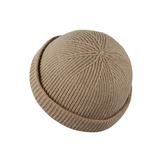Croogo Docker Hats Round Beanie Hat Casual Lovers Visor-Less Sailor Skullcap Fashion Men's Landlord Hat Winter Hat,Khaki-CT47
