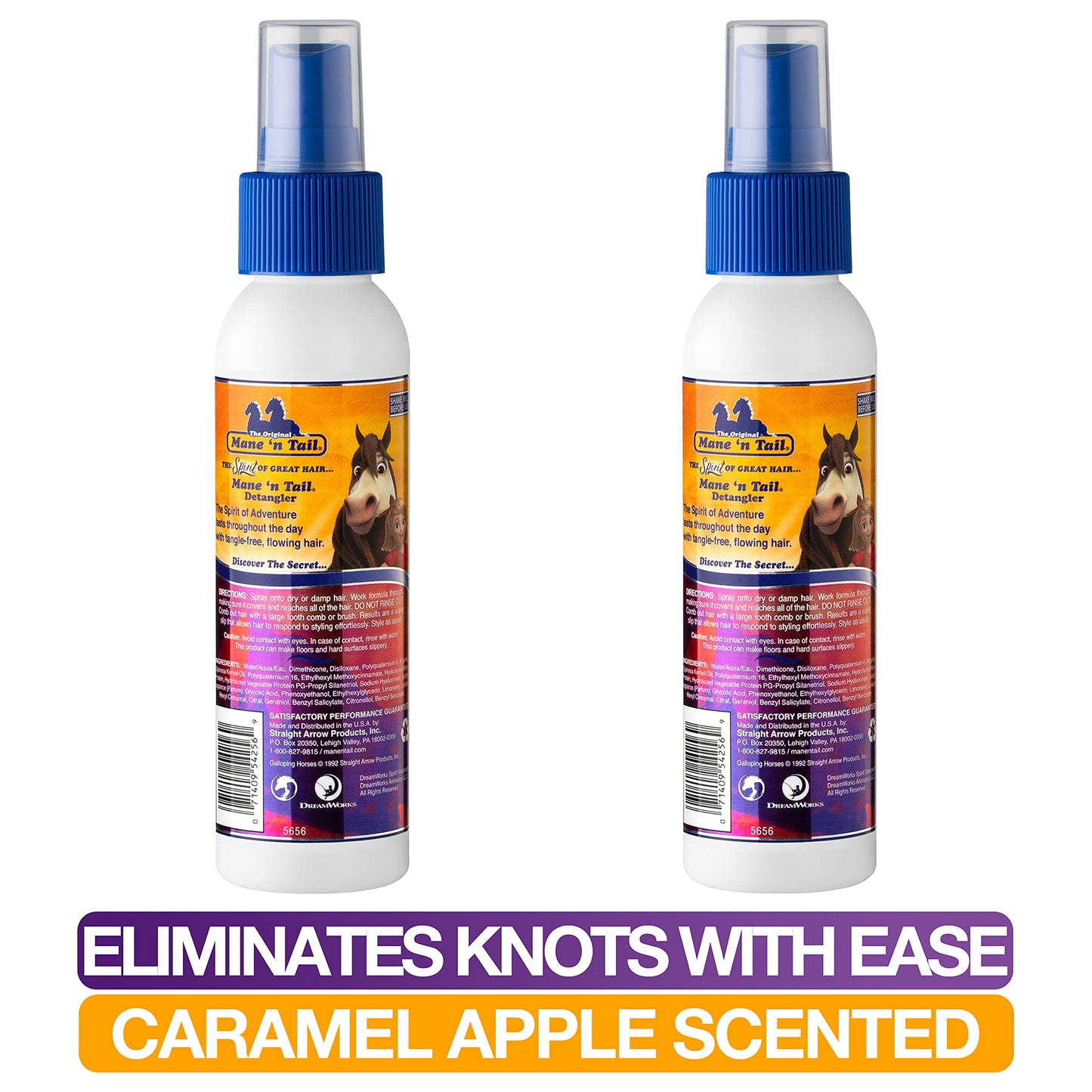 Mane 'n Tail Spirit Untamed Detangler (2-Pack) – Caramel Apple Scent, Gentle Formula for Silky, Shiny Hair (3.4 oz Each)