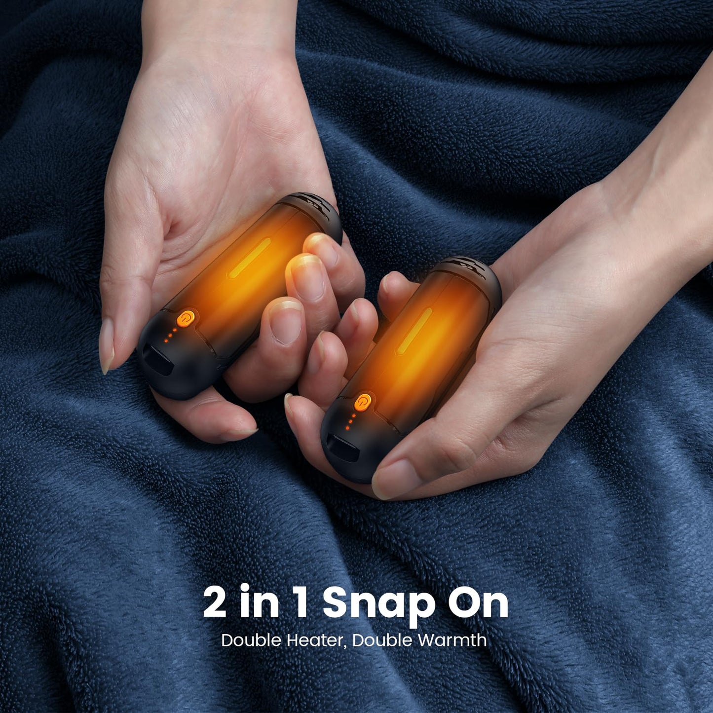 AI Hand Warmers Rechargeable 2 Pack, 15 Hrs Lasting Electric Pocket Hand Warmer, Quick Recharge 2 in 1 USB Hot Hand Warmers Reusable Portable Heater, Hunting Camping Hiking Men Womens Gifts