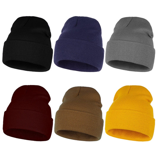 LILLBJORNEN 6 Pack Winter Cuffed Beanie Hats for Men Women Knitted Warm Skull Cap (US, Alpha, One Size, 6PCS multicolour2)