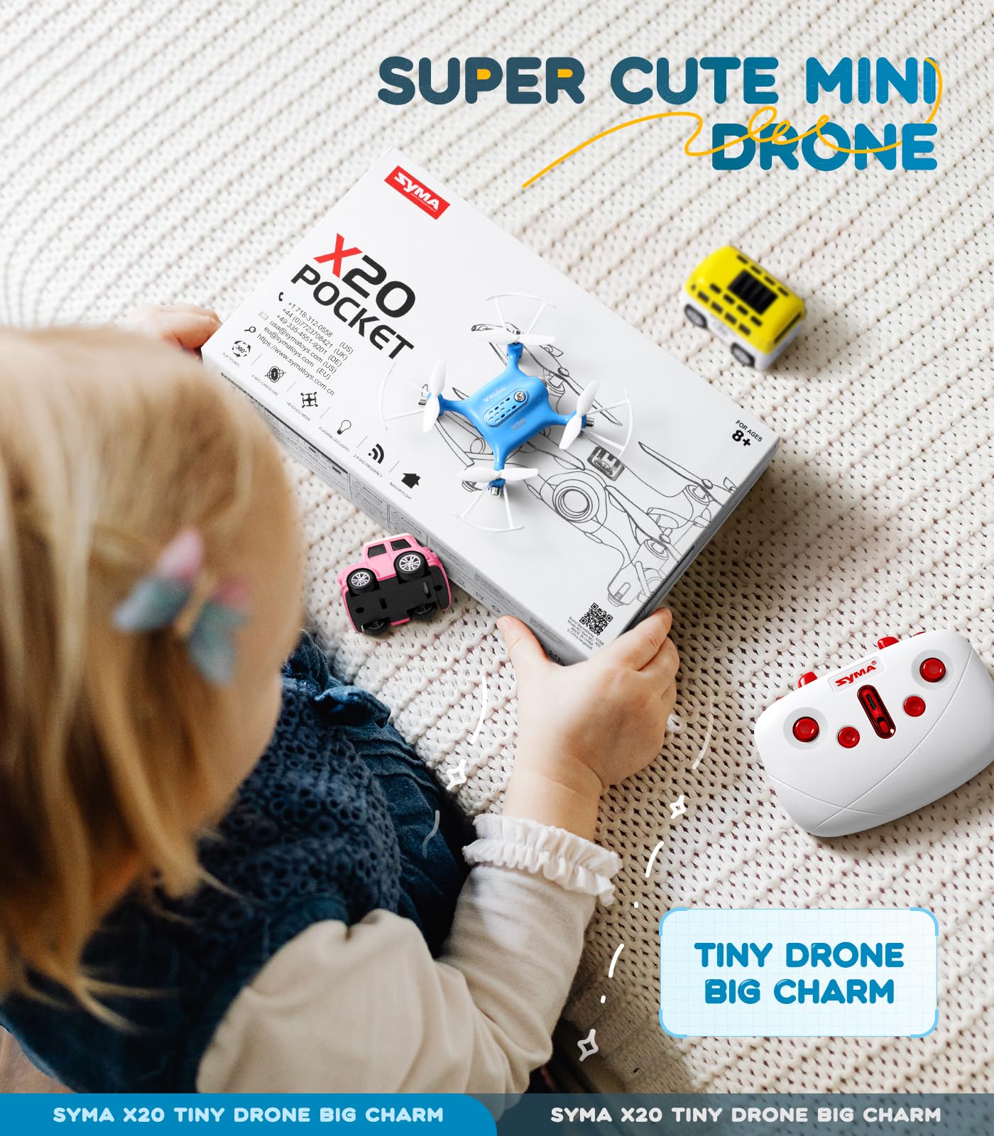 SYMA Drone for Kids,Easy Pocket RC Quadcopter with Altitude Hold, 3D Flips, Speed Switch Modes, Headless Mode, Protection Guards Helicopter Gift for Boys Girls