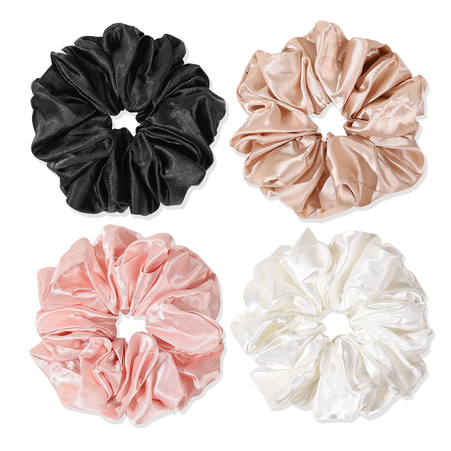 Silk Satin Hair Scrunchies for Women Girls Big Large Jumbo Scrunchie for Sleep Cute Gaint Oversize Scrunchy for Thick Hair
