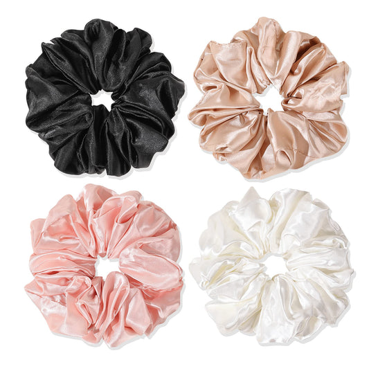 Silk Satin Hair Scrunchies for Women Girls Big Large Jumbo Scrunchie for Sleep Cute Gaint Oversize Scrunchy for Thick Hair