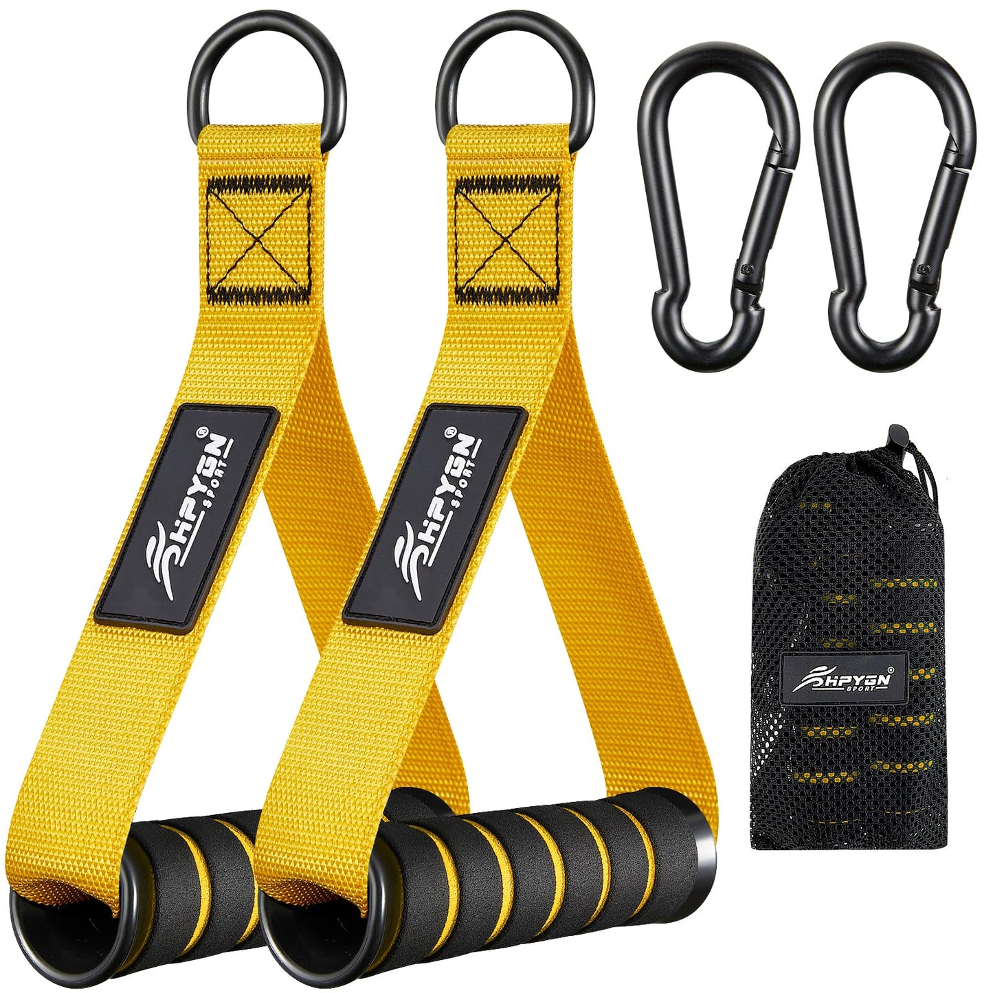 Exercise Handles, D Handle Cable Attachment, Grip Attachments for Cable Machine Pulleys, Resistance Bands and Strength Trainers, Pull Down Exercise Accessories, Home Gym Exercise Machine Attachments