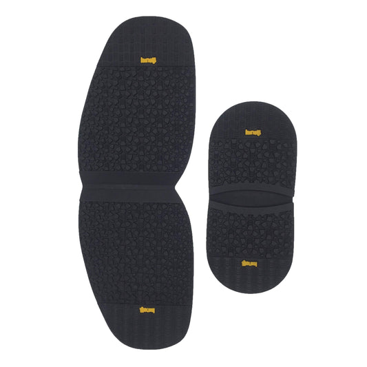 Shoe Repair Replacement Rubber Heels and Half Sole use for ice and Snow,4mm Thickness Half Sole and 7mm Heels (Black)