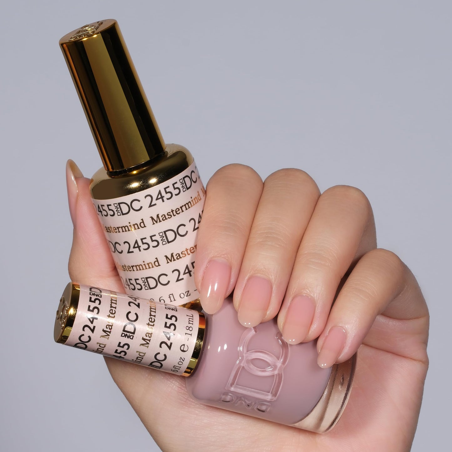 DND DC Gel Polish Set, Sheer Collection, UV/LED Gel Polish and Air Dry Nail Lacquer, Matching Chip-Free Polish Duo, 2455 Mastermind, 0.5 Fl Oz