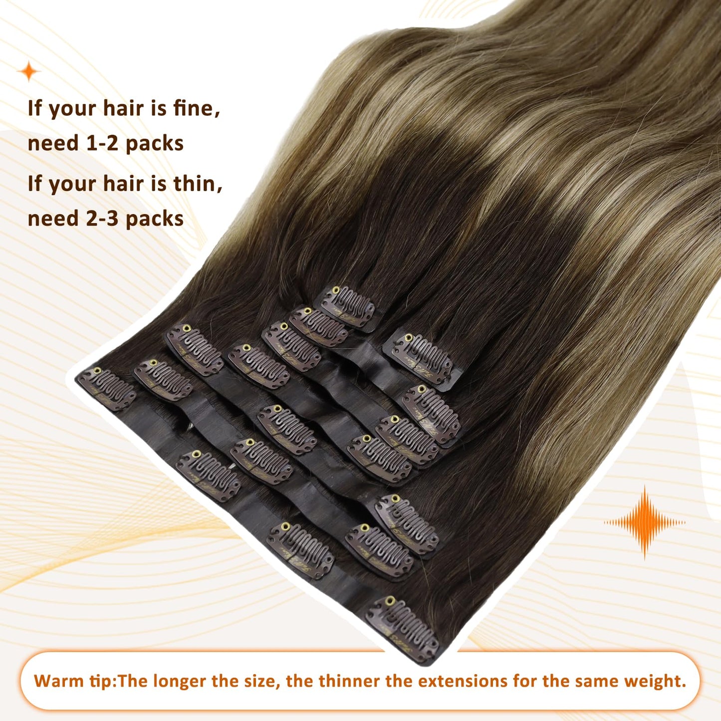 Full Shine Balayage Hair Extensions Real Human Hair Short Hair Extensions Clip ins Ombre Dark Brown to Medium Brown Mix Honey Blonde Hair Clip in Extensions for Women 12 Inch 8 Pcs 95 g
