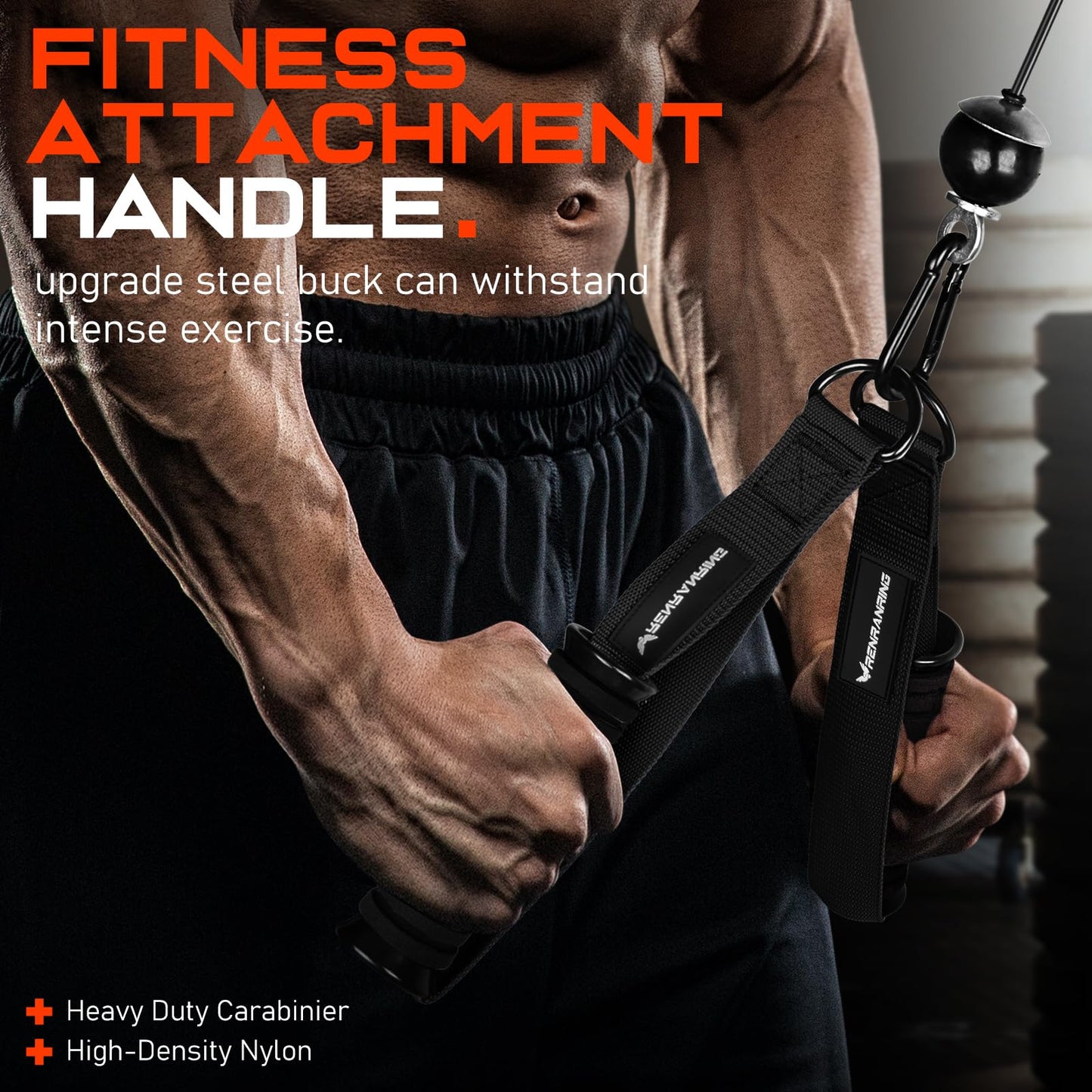 RENRANRING Gym Exercise Handles, Replacement Handle Attachments for Cable Machine Pulleys, Resistance Band and Strength Trainer, Pull Down Workout Accessories, Home Gym Add On Equipment