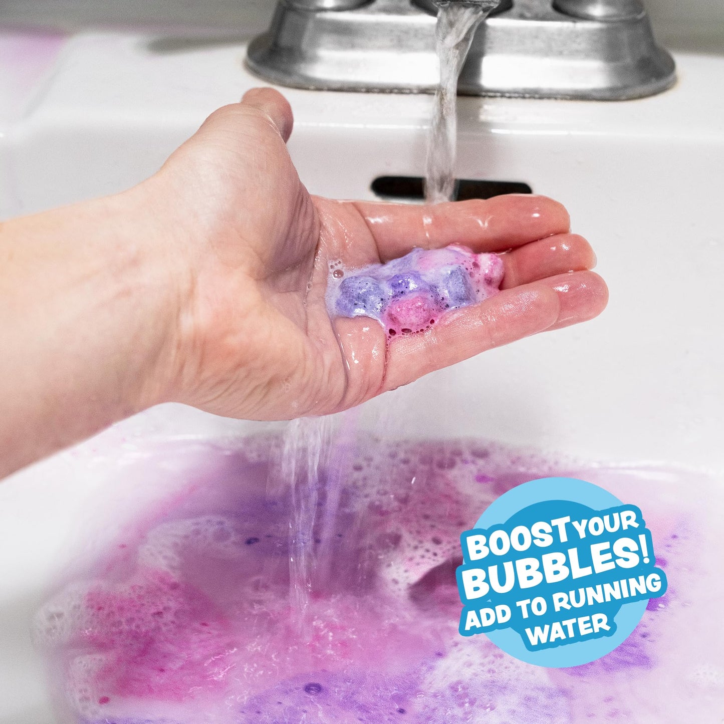 Tub Works® Lil' Bursts™ Mini Bath Bombs for Kids, 90 Count, Cosmic | Nontoxic | Tiny Kids Bath Bombs with A Burst of Color, Foam & Bubbles | Customize Kids Bath with Fun Bath Colors | Create Bath Art