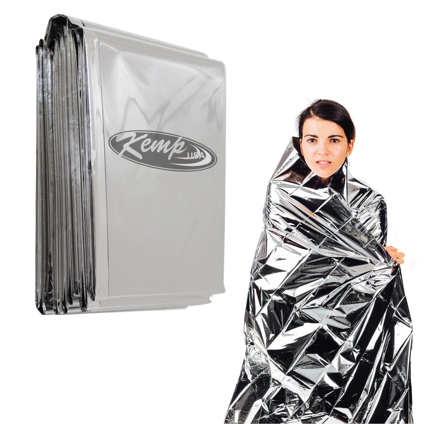 Kemp USA Emergency Mylar Blanket - Pack of 25, Lightweight Multipurpose First Aid Blanket, Used by US Customs & Border Patrol for Survival Gear and Supplies, Ideal for Bug Out Bag & Emergency Kit