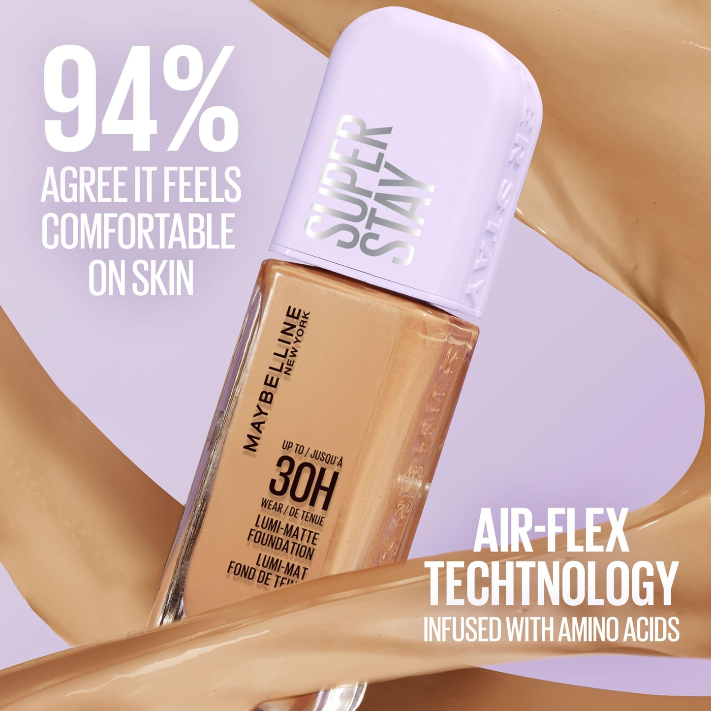 Maybelline Super Stay Lumi-Matte Foundation, Lightweight and Buildable Full Coverage Foundation Makeup For Up To 30HR Wear, 400, 1 Count