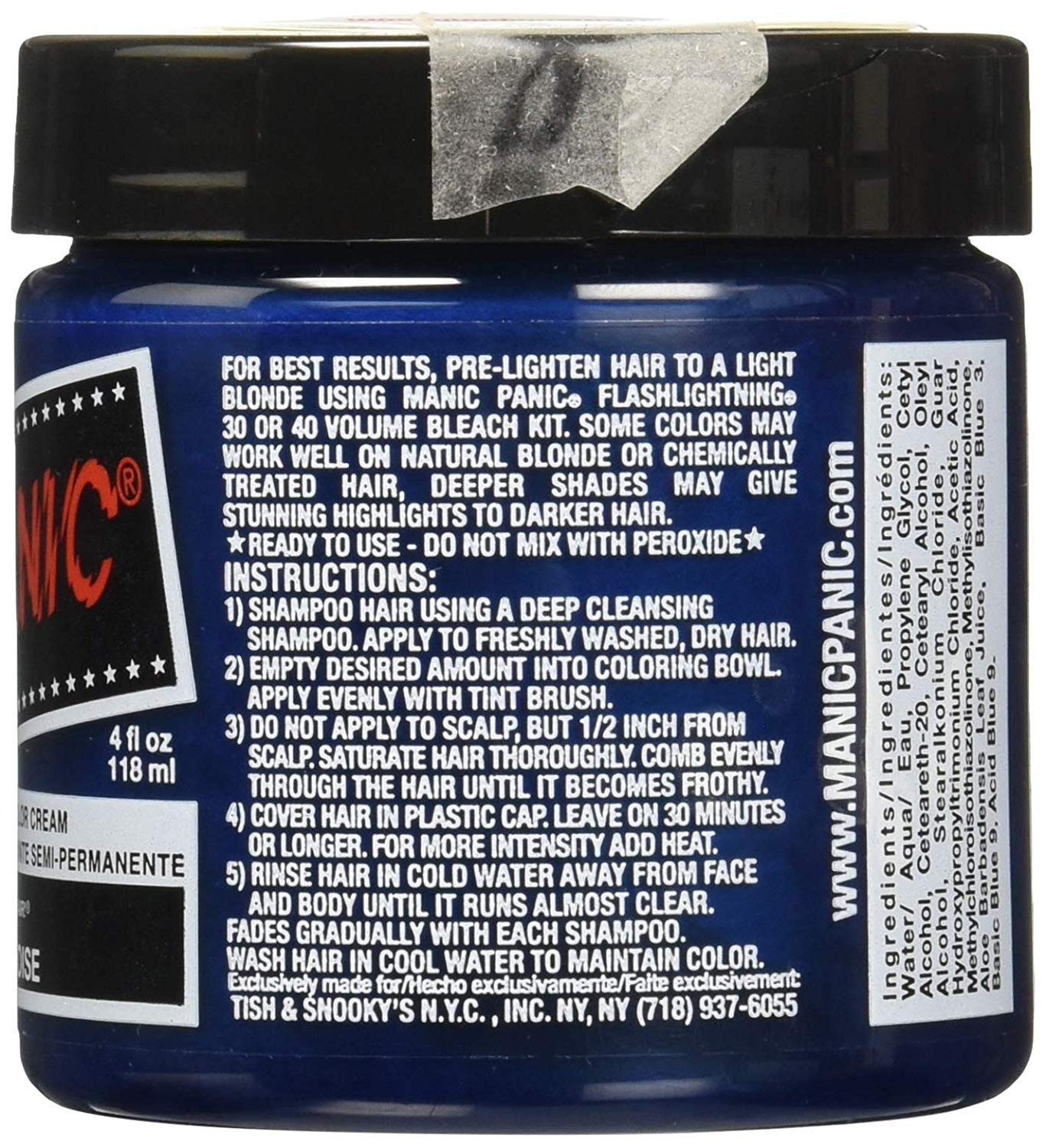 MANIC PANIC Classic Atomic Turquoise Semi Permanent Hair Color - Neon Aqua Blue Hair Dye for Women & Men That Lasts 4-6 Weeks - Vegan, Ammonia & Cruelty-Free - Create & Mix Custom Shades (4oz)