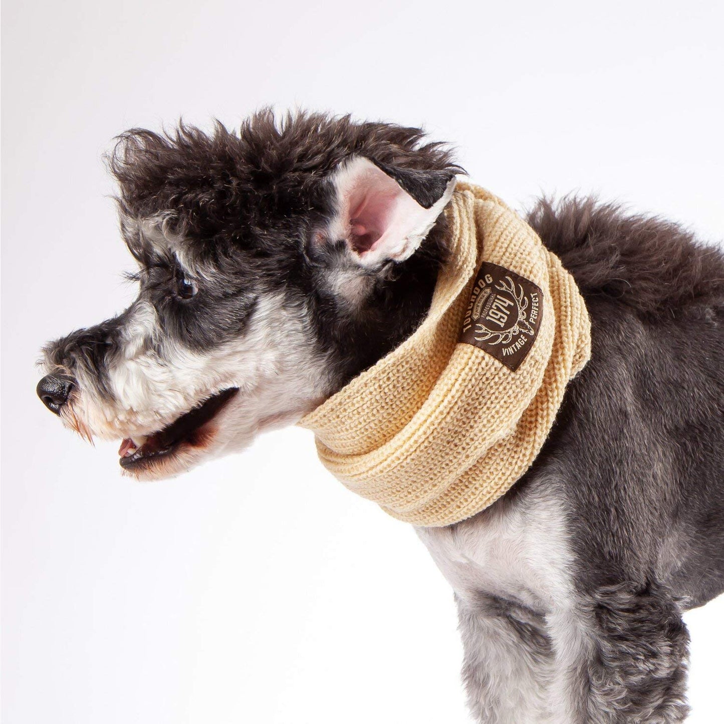Touchdog Heavy Knitted Winter Dog Scarf, One Size, Grey