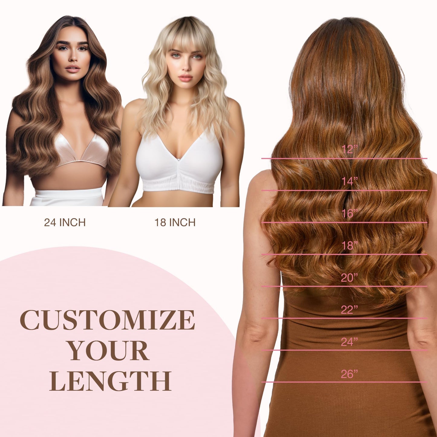 GOO GOO Wire Hair Extensions Human Hair, 350 Copper Natural 14inch 75g, Invisible Wire Hair Extensions with Transparent, Seamless Fish Line Hairpiece