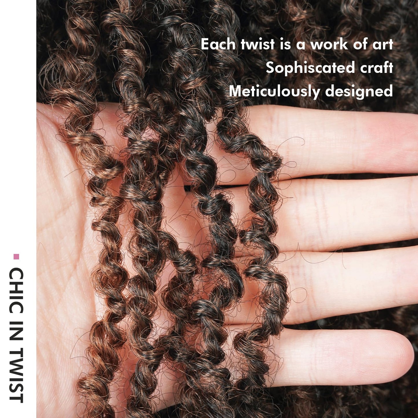 Toyotress Yanky Twist Crochet Hair - 8 Inch 2 Packs (30 Strands/Pcs) Fluffy Spring Mini Twist Passion Twist, Black Mix Copper Pre-Looped Crochet Braids Braiding Hair (8 Inch, F1B/350-2P)