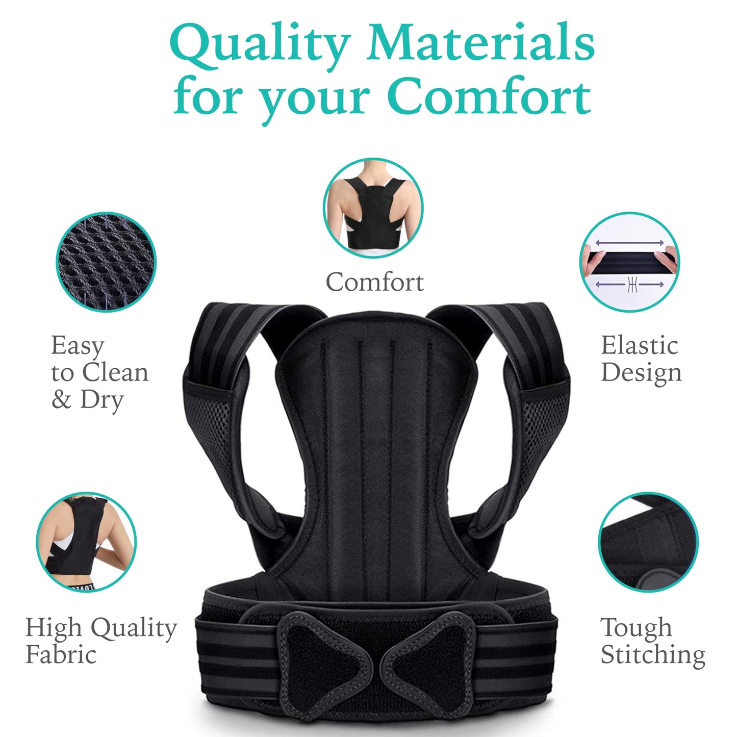THE BAKER LEAGUE Adjustable Posture Corrector, Back Brace, Posture Trainer, Scoliosis and Hunchback Correction, Back Pain, Spine Corrector (X-Large)