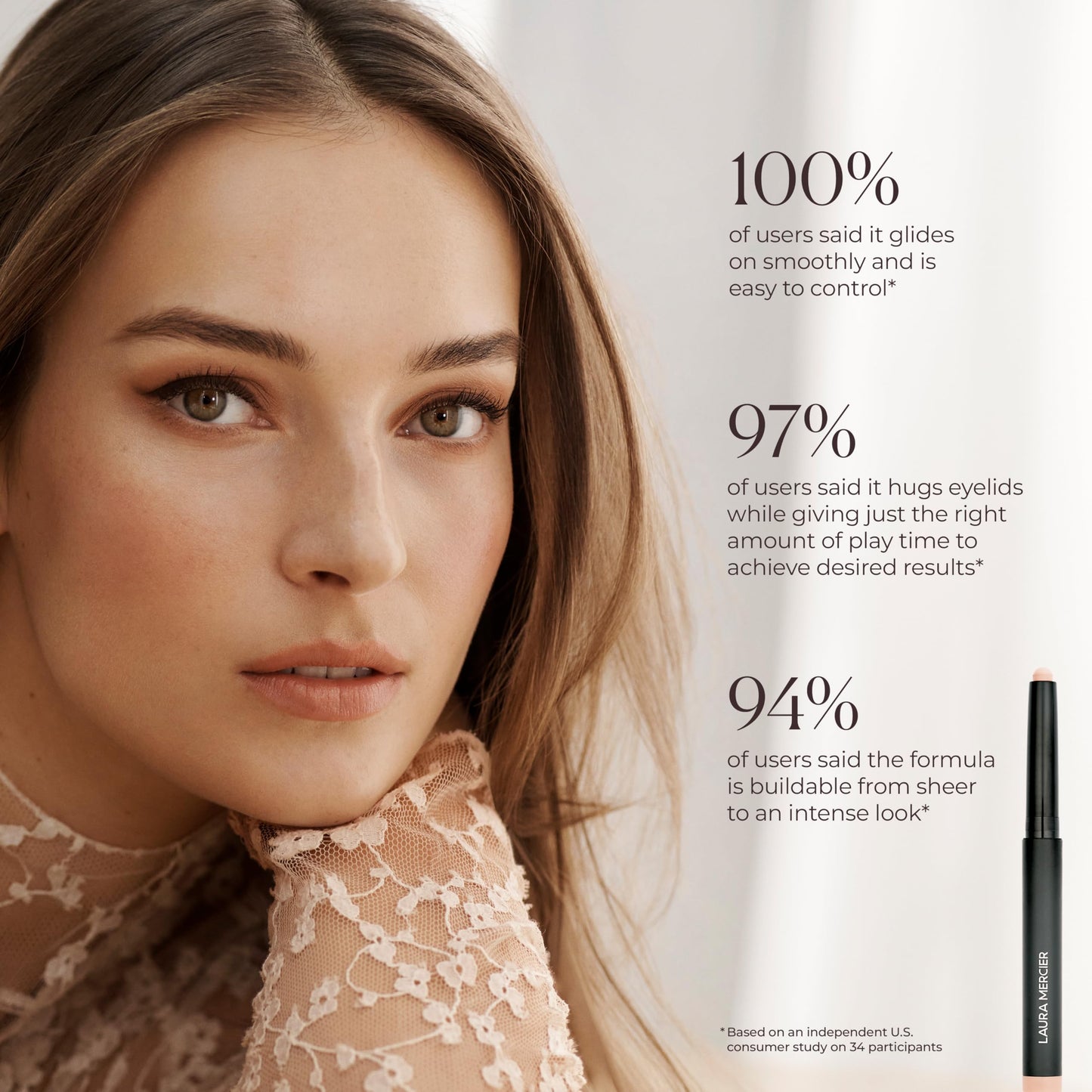 Laura Mercier Caviar Stick Cream Eyeshadow: Matte Finish, 24HR Wear, Long Lasting, Rich Color, Easily Blendable and Buildable, Waterproof, Hyaluronic Acid Infused, Eyeshadow Stick Set, Dusk