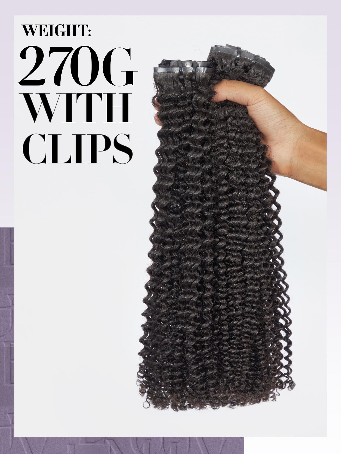 LUVME Curly Clip in Hair Extensions, 16 Inch 2 Pack 270g 18pcs Kinky Curly Seamless Clip in Hair Extensions Real Human Hair for Women, Natural Black