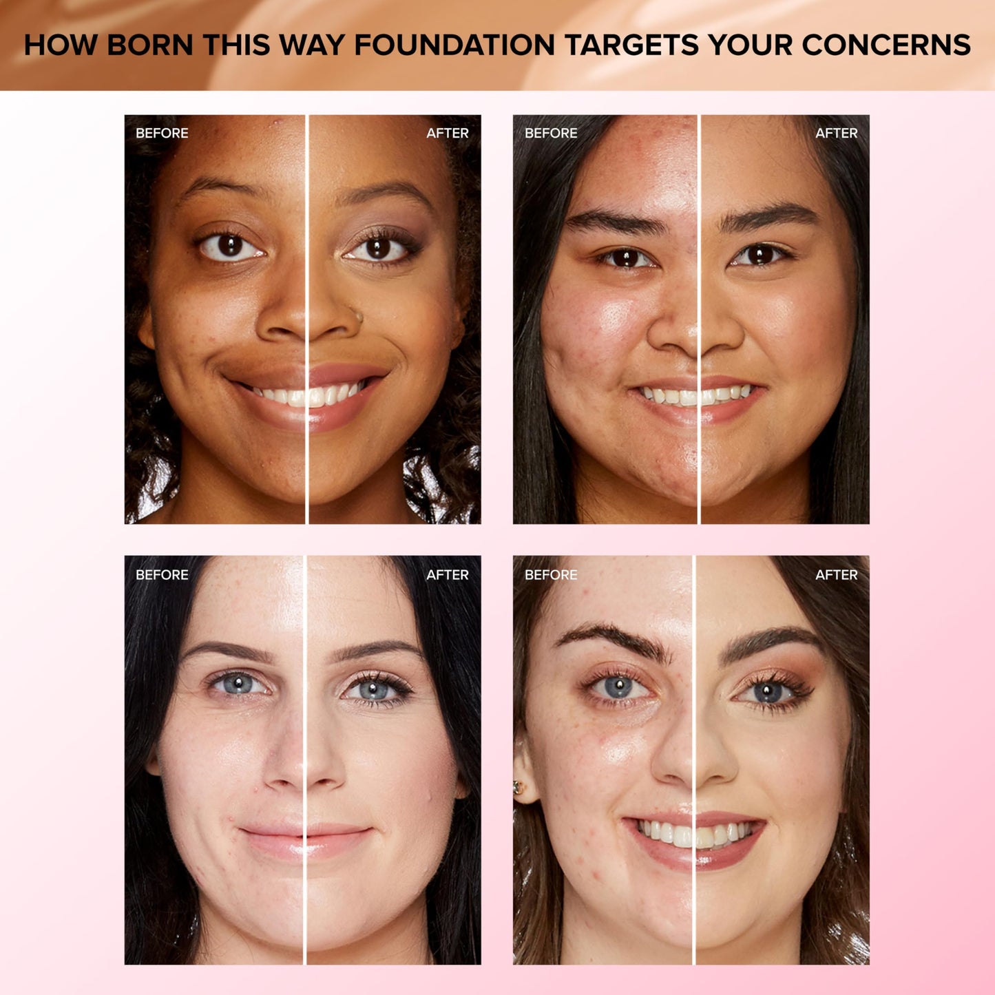 Too Faced Born This Way Natural Finish Longwear Liquid Foundation | Medium-To-Full Coverage | Hydrating + Oil Free, 1 Fl Oz, Warm Nude