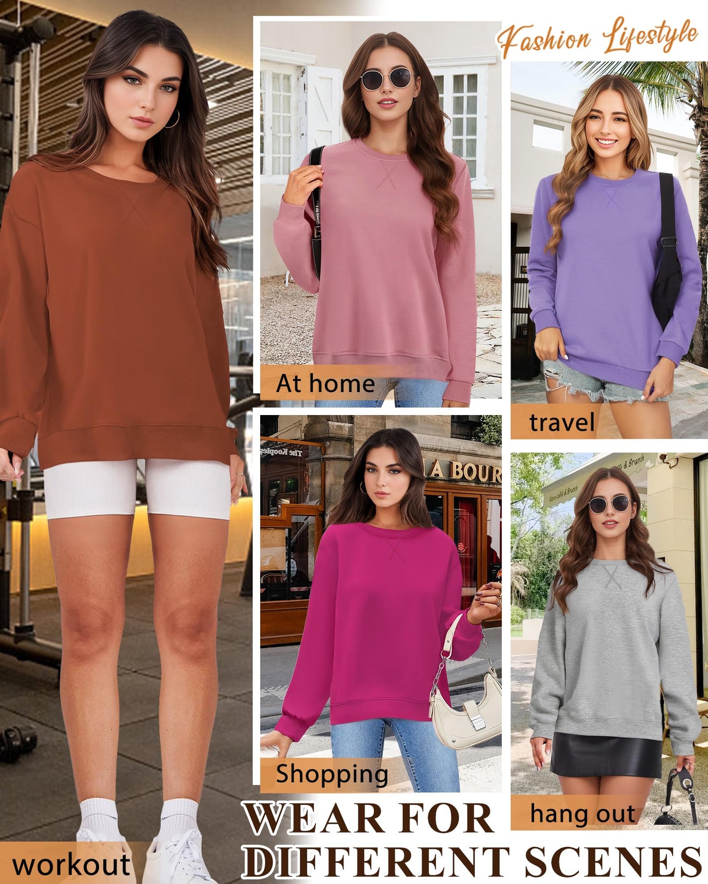 ZENUTA Sweatshirt for Women, Casual Crewneck Sweatshirts Women Loose Fit Long Sleeve Pullover Tops Cute Soft Shirt, M, Black