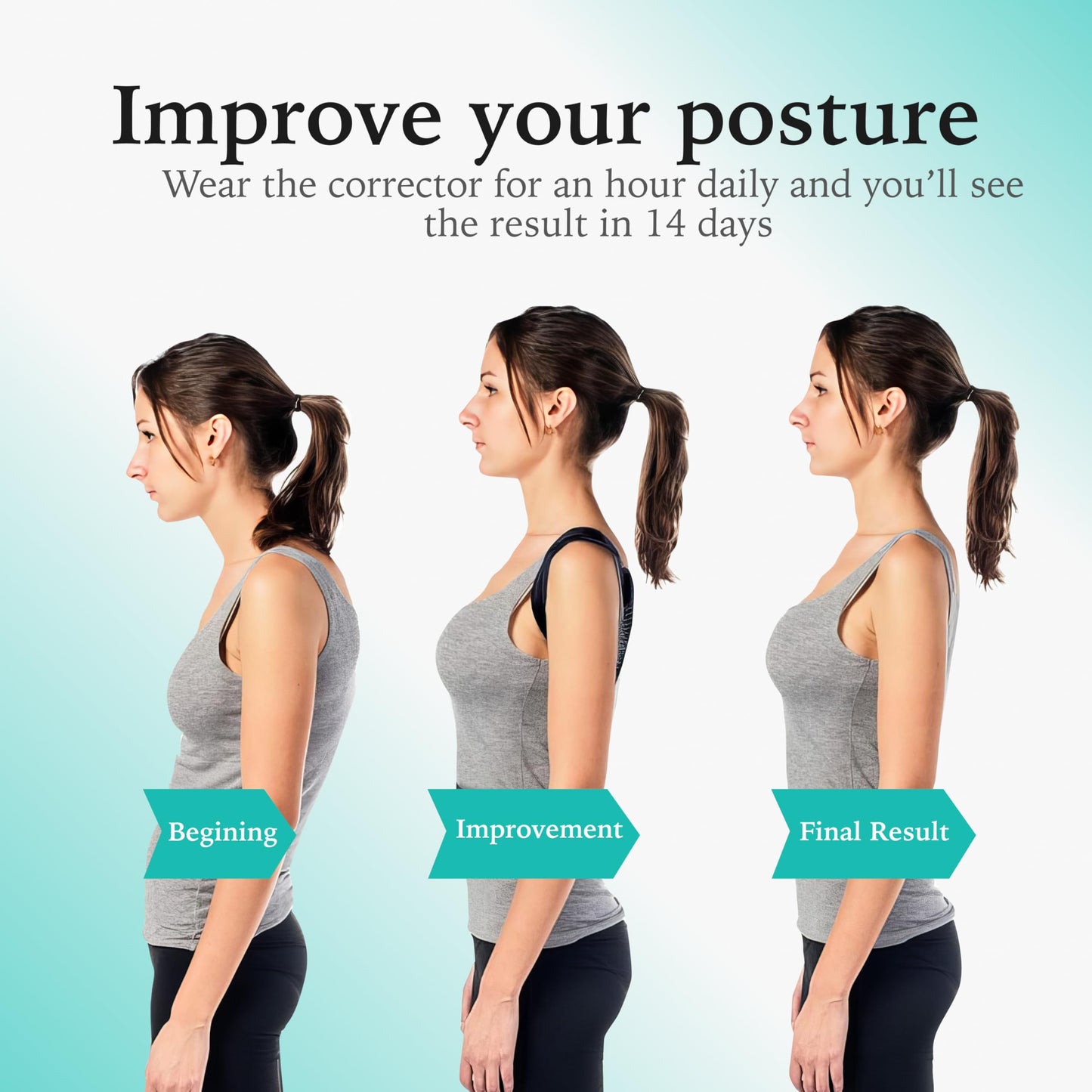 THE BAKER LEAGUE Adjustable Posture Corrector, Back Brace, Posture Trainer, Scoliosis and Hunchback Correction, Back Pain, Spine Corrector (X-Large)