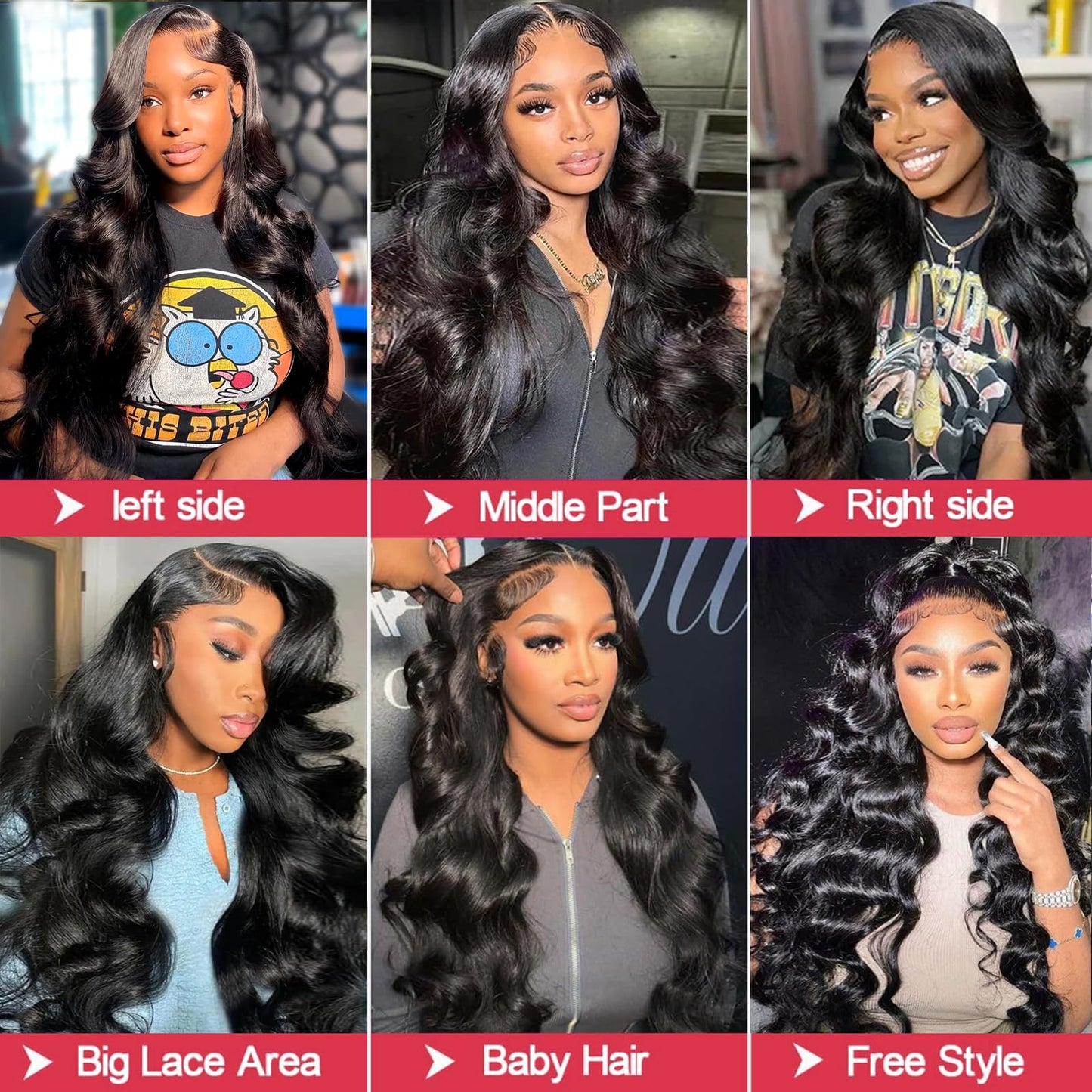 haha Body Wave Lace Front Wig Human Hair Pre Plucked 180% Density HD Transparent Lace Frontal Wigs Human Hair 13x4 Lace Front Glueless Human Hair Wigs For Women Black Bleached Knots Baby Hair 20 Inch