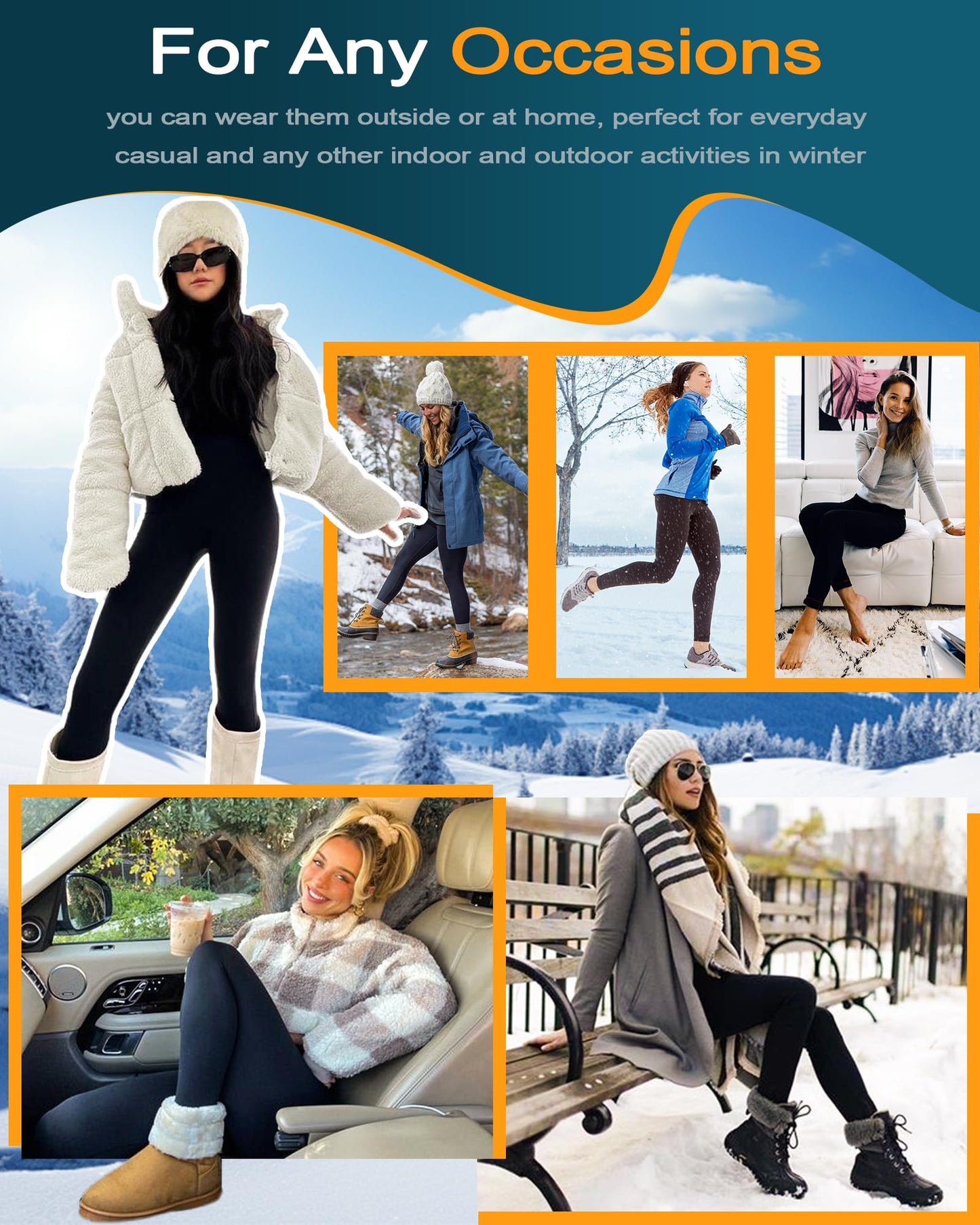 FULLSOFT Fleece Lined Leggings for Women – Thick High Waisted Winter Warm Yoga Pants Workout Tummy Control Thermal Warm Leggings(Light Khaki,Large)