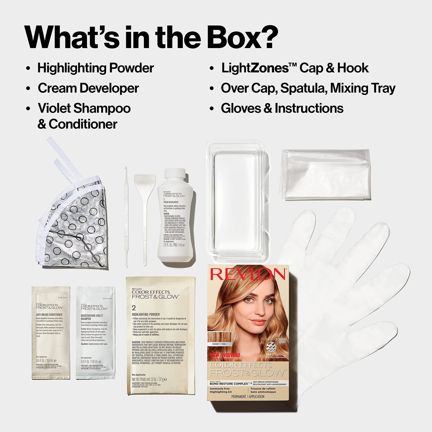 Revlon Color Effects Highlighting Kit, Permanent Hair Dye, For Balayage, Frosting, & Ombre Styling, Ammonia & Paraben Free, 30 Honey, 8 Oz (Pack of 1)