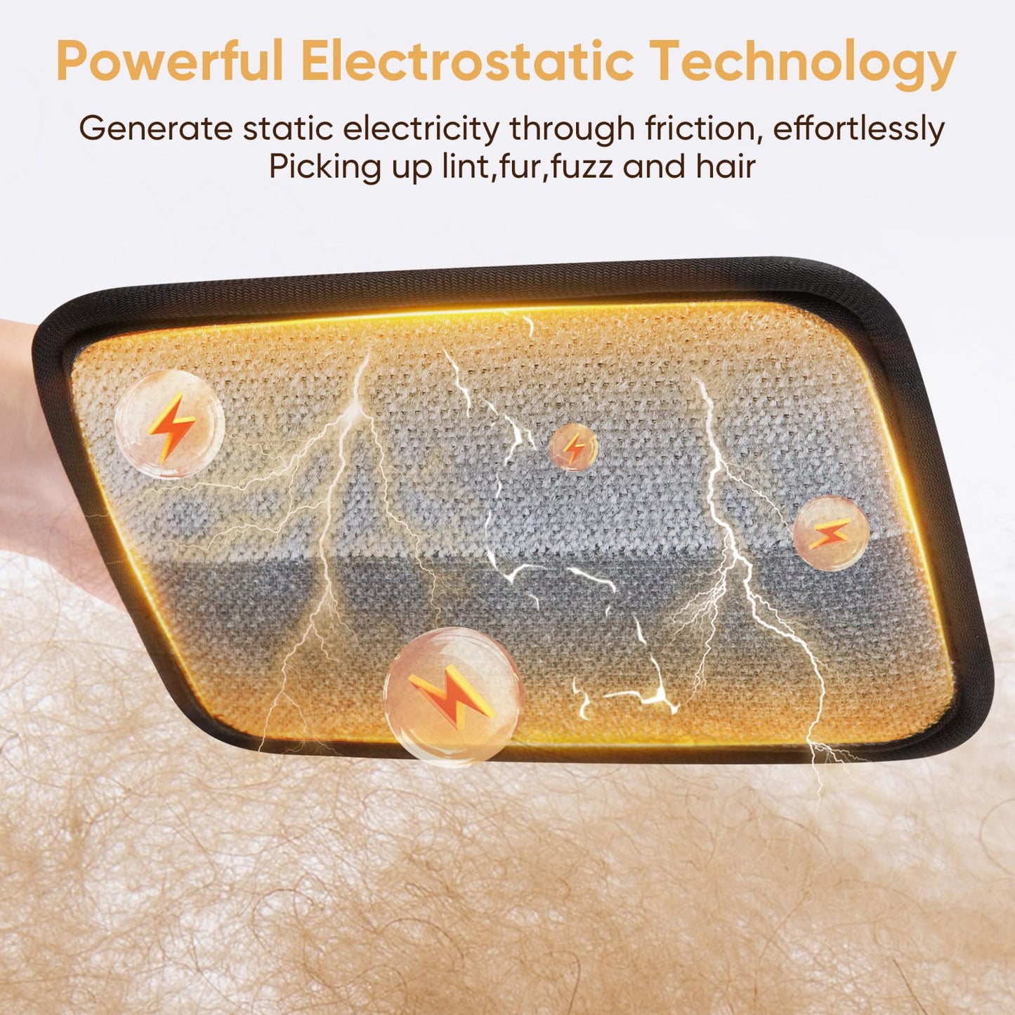 Wqapey Pet Hair Remover, Electrostatic Pet Hair Removal Gloves, Reusable Cat & Dog Hair Remover for Couch, Furniture, Carpet, Curtain, Upgraded Animal Fur Removal Tool, Cat Grooming Gloves-1 PCS