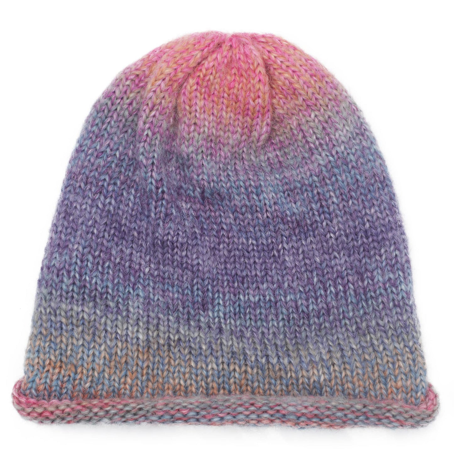 ZLYC Women Knit Slouchy Beanie Hats Soft Winter Stretch Skull Cap (Gradient Purple)