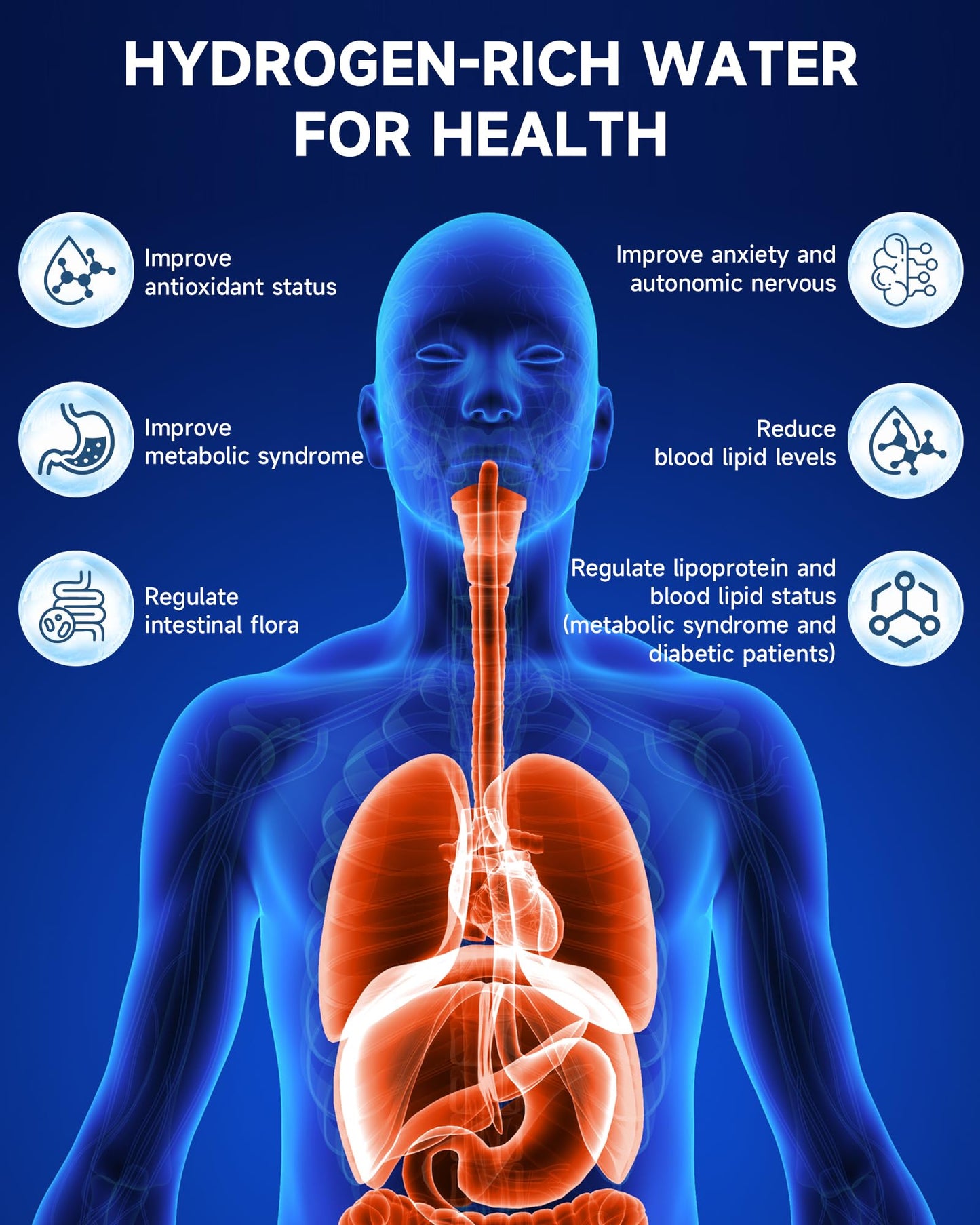 Hydrogen Water Bottle - Portable, Rechargeable, LED Timer, Aluminum and Glass, 5000 PPB Hydrogen in 10 Minutes, 340ml Capacity, FDA Certification, for Travel, Sports, Home, Office(Grey)