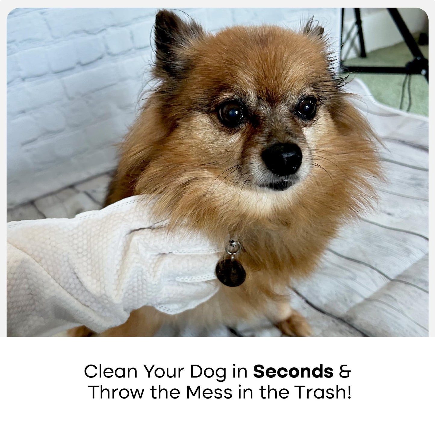 Uproot Clean Dog Cleaning Gloves: 1 Month Supply - Extra-Thick Pet Glove Wipes for Dogs & Cats - Easy Wipe Paws, Eyes, Ears, Butt, & Body - Lick-Safe - Cleaning, Deodorizing & Grooming (6 Pack)