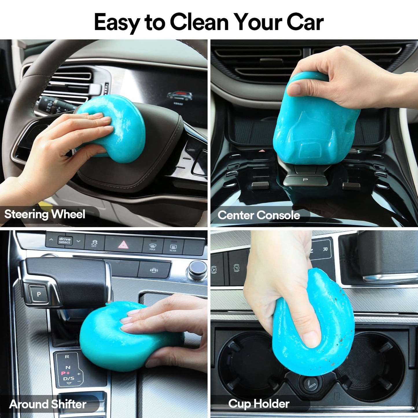 PULIDIKI Car Cleaning Gel for Car Detailing Kits Car Putty Auto Detailing Tools Car Interior Cleaner Car Cleaning Slime Car Accessories Keyboard Cleaner Blue Pink (2Pack)