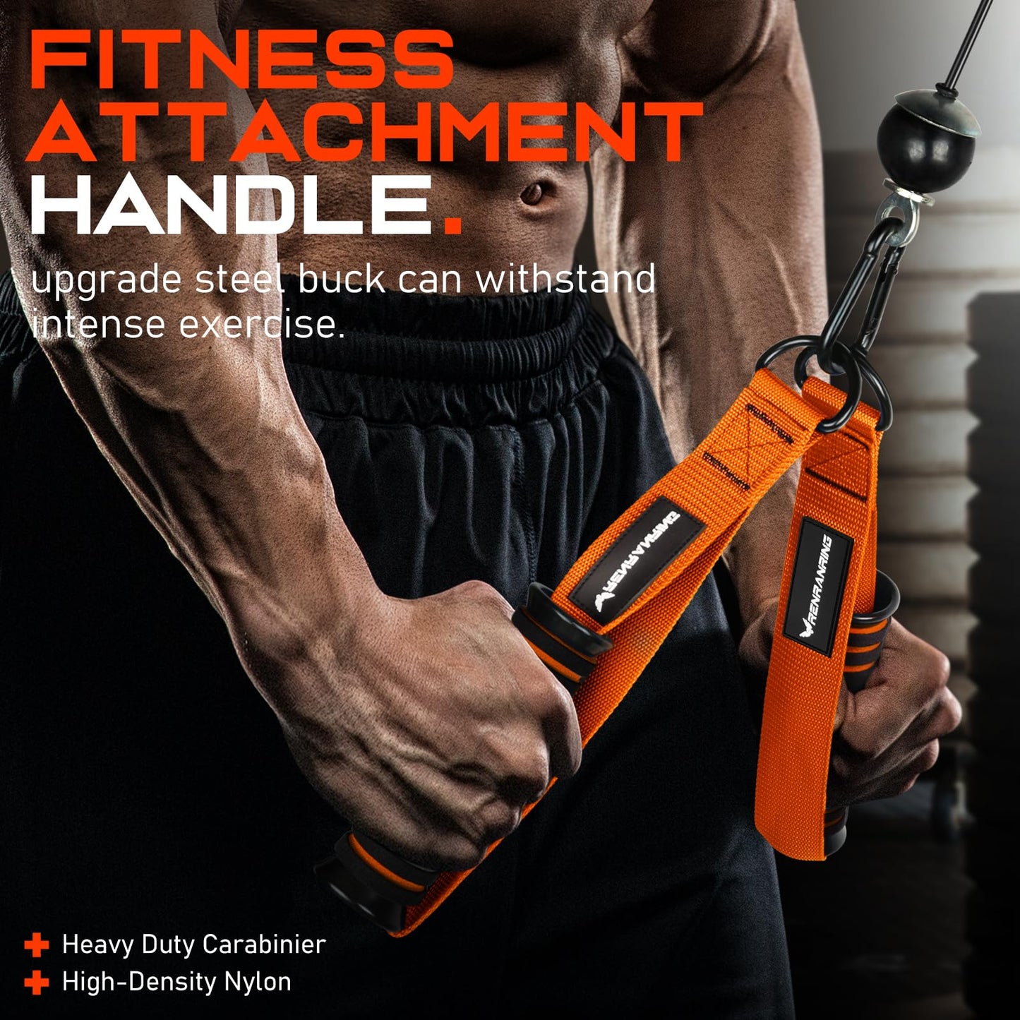 RENRANRING Gym Exercise Handles, Replacement Handle Attachments for Cable Machine Pulleys, Resistance Band and Strength Trainer, Pull Down Workout Accessories, Home Gym Add On Equipment