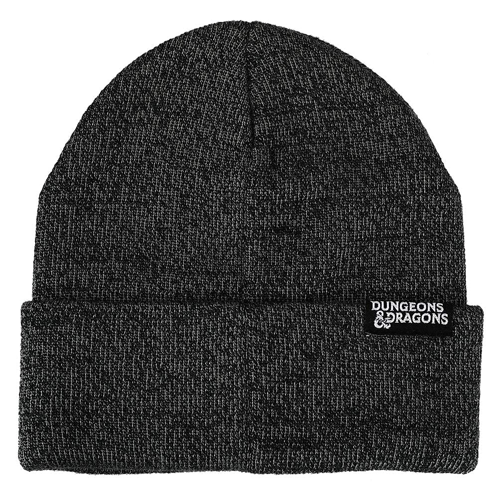 Dungeons and Dragons Ampersands Flat Embroidery Logo Dark Charcoal Acrylic Knit Winter Beanie Hat