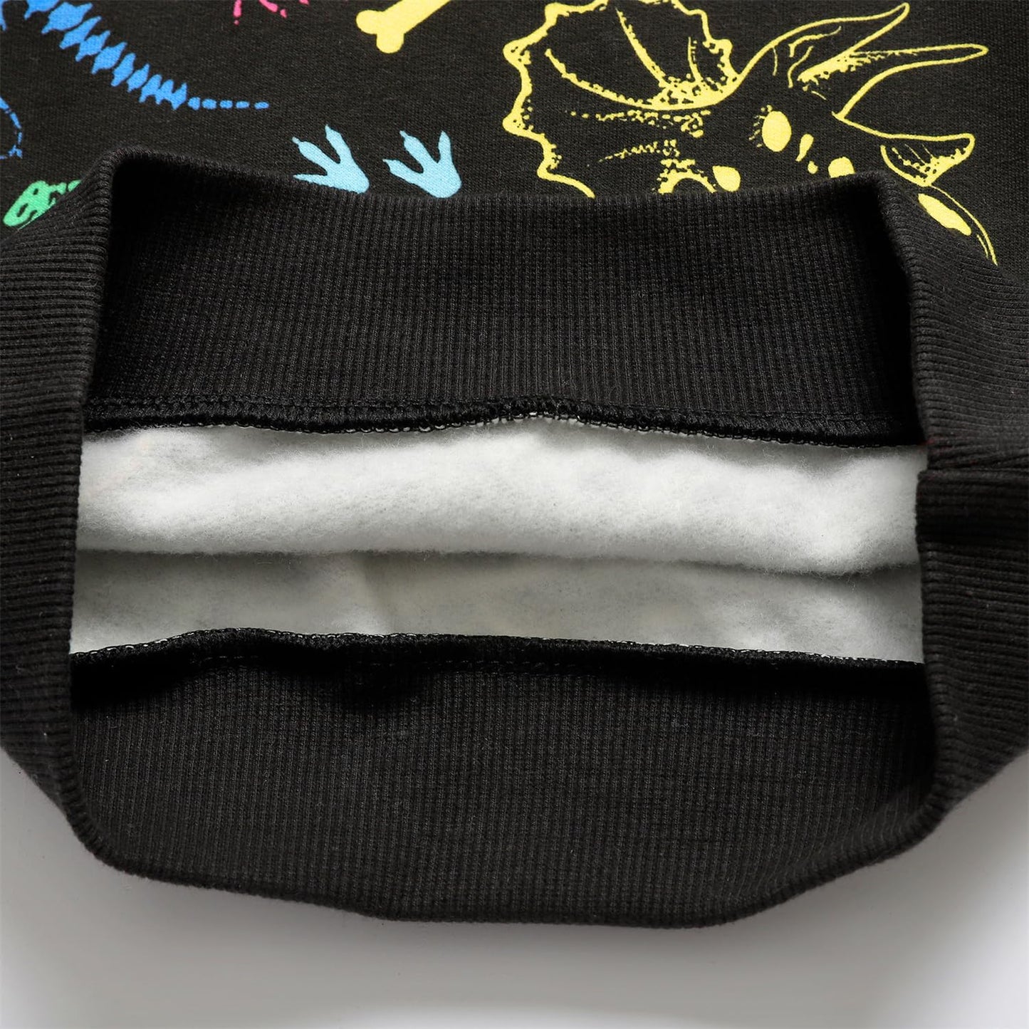 NUBEEHOHO Dinosaur Sweatshirt for Boys Long Sleeve Dino Pullover Shirts Toddler Crewneck Dinosaur Fleece Sweater Kids Fall Winter Clothes Black Size 5T/8202