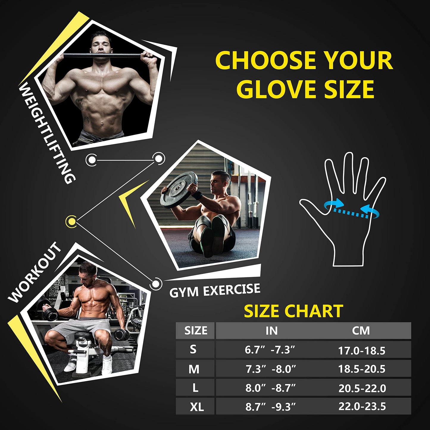 ihuan Workout Gloves for Men Full-Finger: Weight Lifting Gloves for Men, Gym Lifting Gloves Full Hand Gloves for Weightlifting, Deadlift