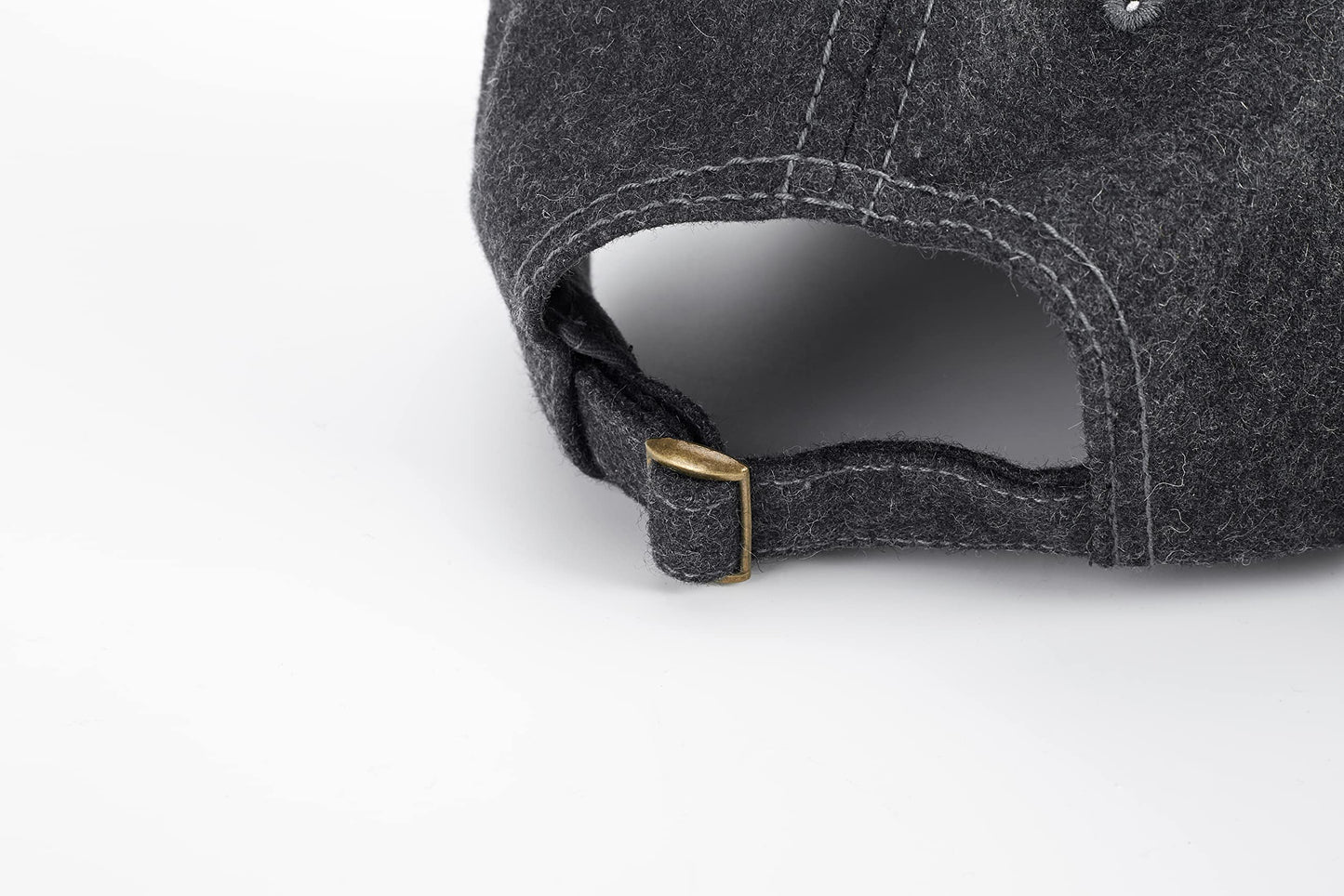 Woolen Baseball Cap Hat Soft-Structured Winter Ball Cap Adjustable Warm Hat Winter Cold Resistant Hat (Dark Grey)