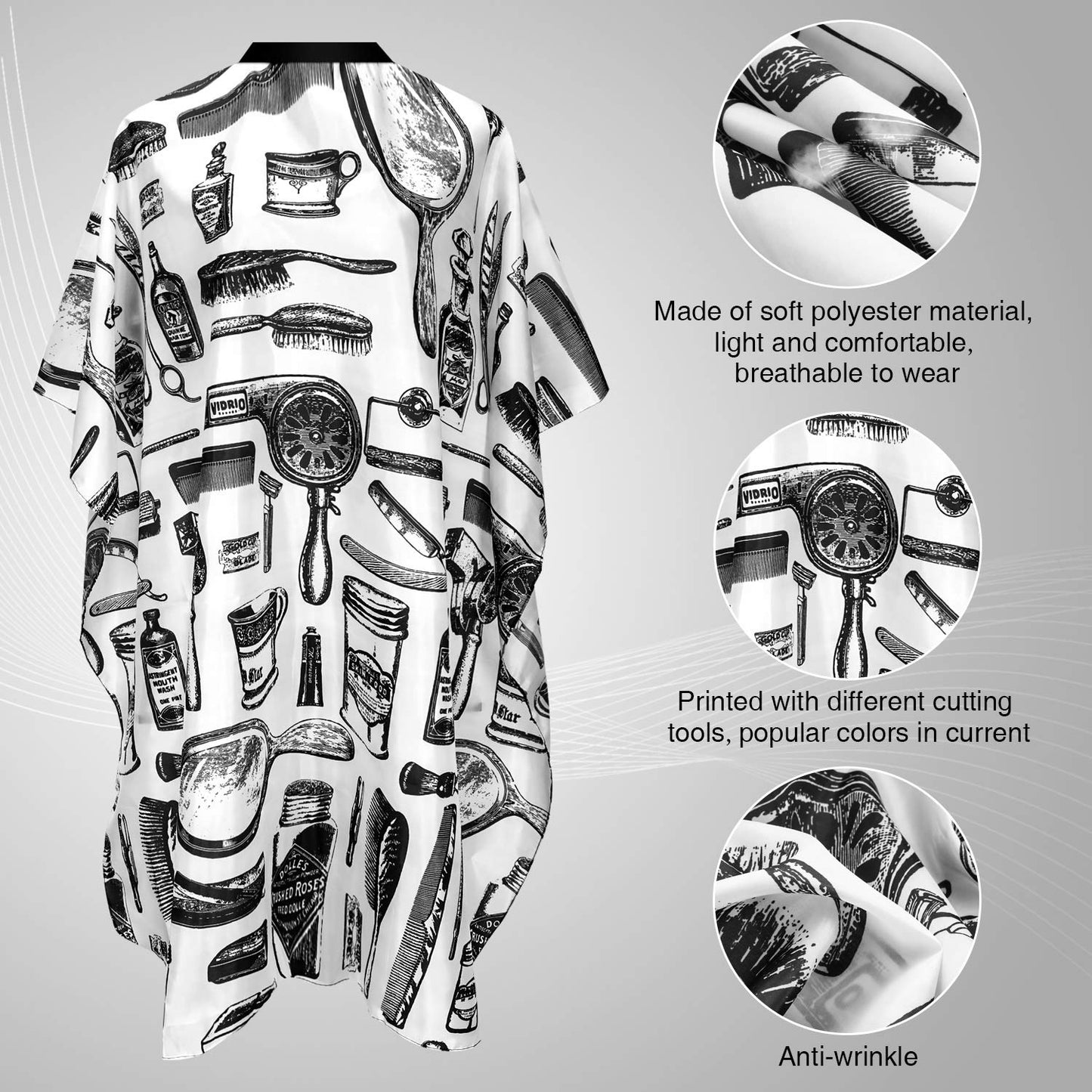 SATINIOR 4 Pcs Barber Cape for Hair Cutting Waterproof Styling Cape for Salon Coloring Hair, with Adjustable Snap Closure