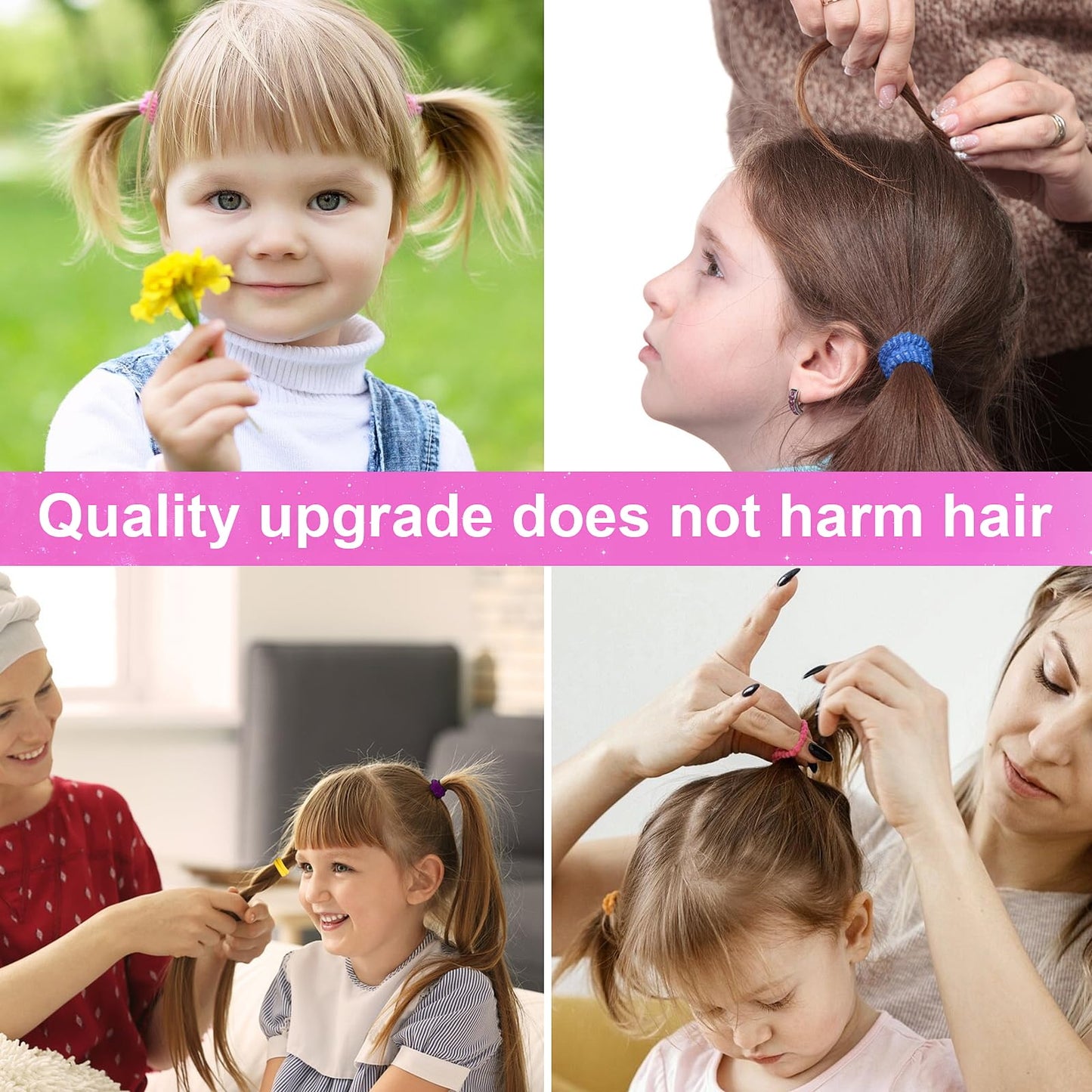 400 PCS Baby Hair Ties – No Damage Elastic Ponytail Holders, Soft Seamless Multicolor Hair Bands for Toddlers and Girls, Baby Hair Accessories (30 Colors)