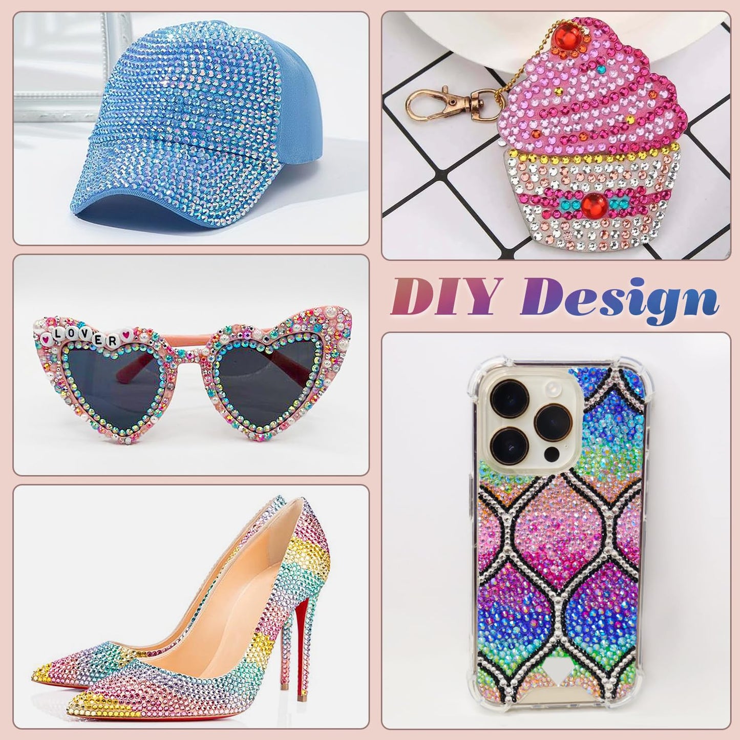 Rainbow Flatback Rhinestones for Crafting and 3PCS B7000 Glue (Set 1), 2 Boxes of 4500 PCS Resin Rhinestones Gems Charms for Bedazzling DIY Crafts Tumblers Shoes Fabric Clothing Nail Art