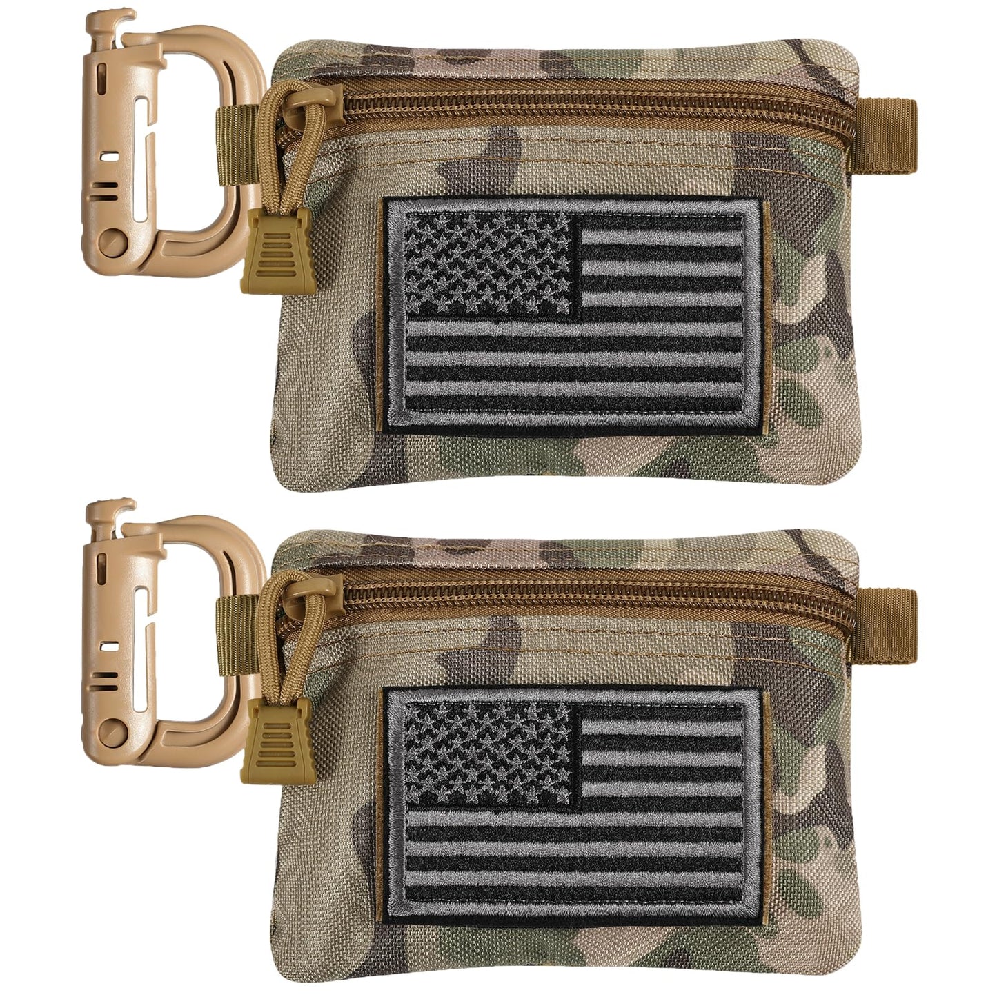 FRTKK 2 Pack Tactical Compact EDC Pouches Military Molle Utility Pouch Accessories Organizer Pouch Coin Purse Keychain Pocket Credit Card Holder Waist Pack