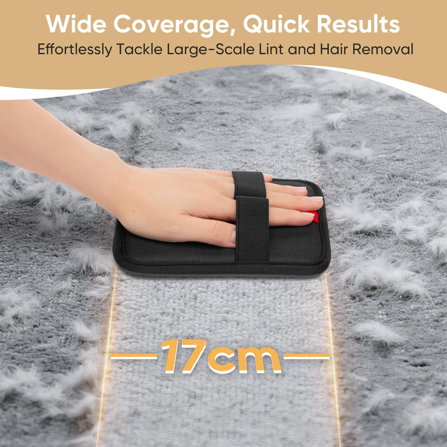 Wqapey Pet Hair Remover, Electrostatic Pet Hair Removal Gloves, Reusable Cat & Dog Hair Remover for Couch, Furniture, Carpet, Curtain, Upgraded Animal Fur Removal Tool, Cat Grooming Gloves-1 PCS