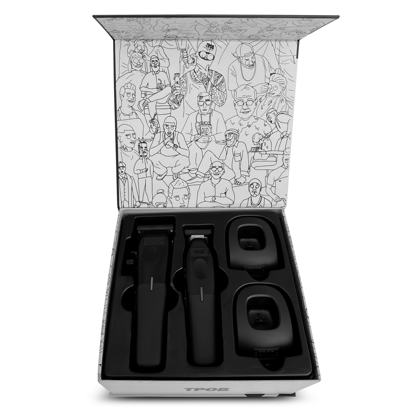 TPOB Play Barber Hair Clippers for Men 7500 RPM with Rubber Black Grips (Blackout Set)