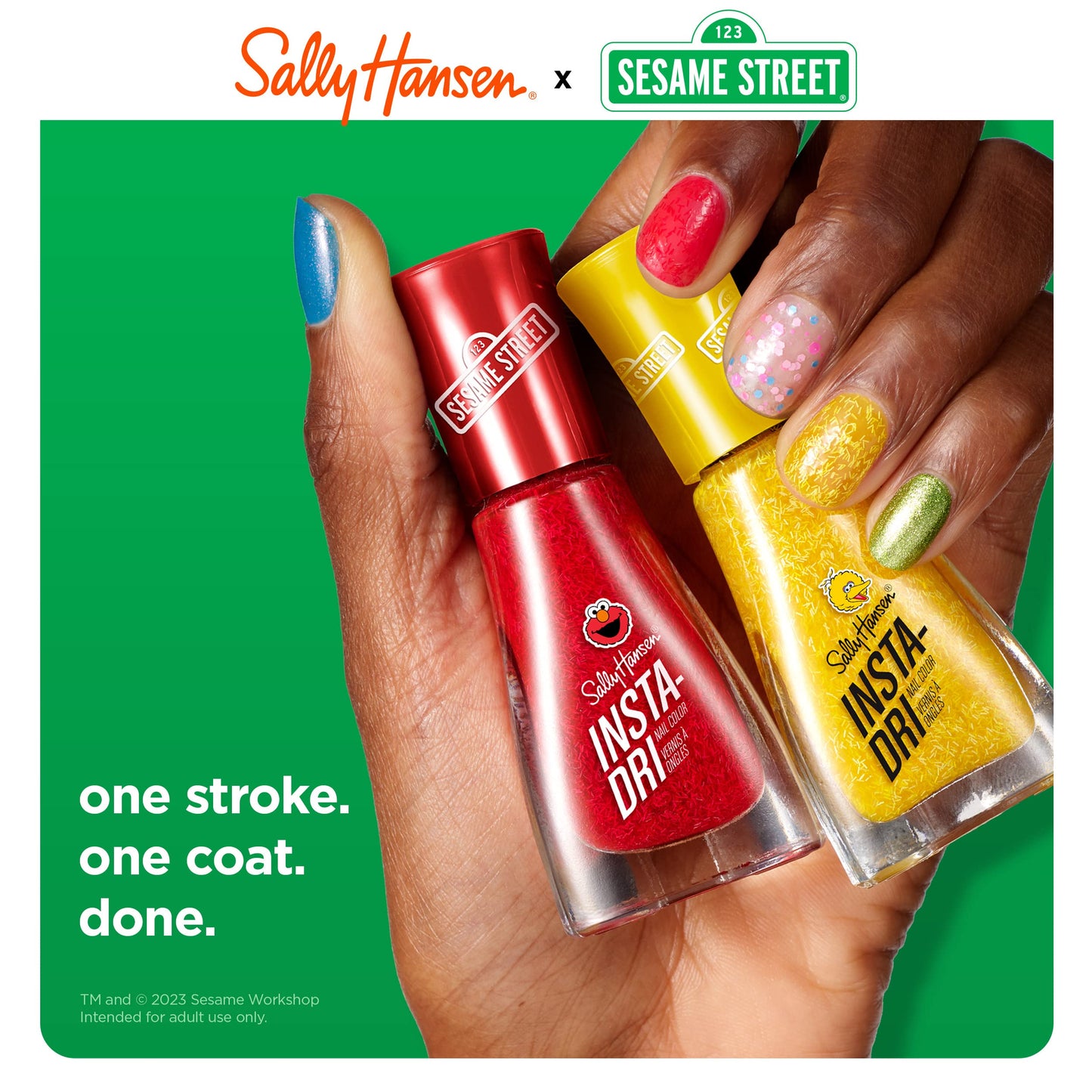 Sally Hansen Insta-Dri Sesame Street Nail Polish Collection - Elmo Loves Hue & C is for Color Duo - 0.31 fl oz.