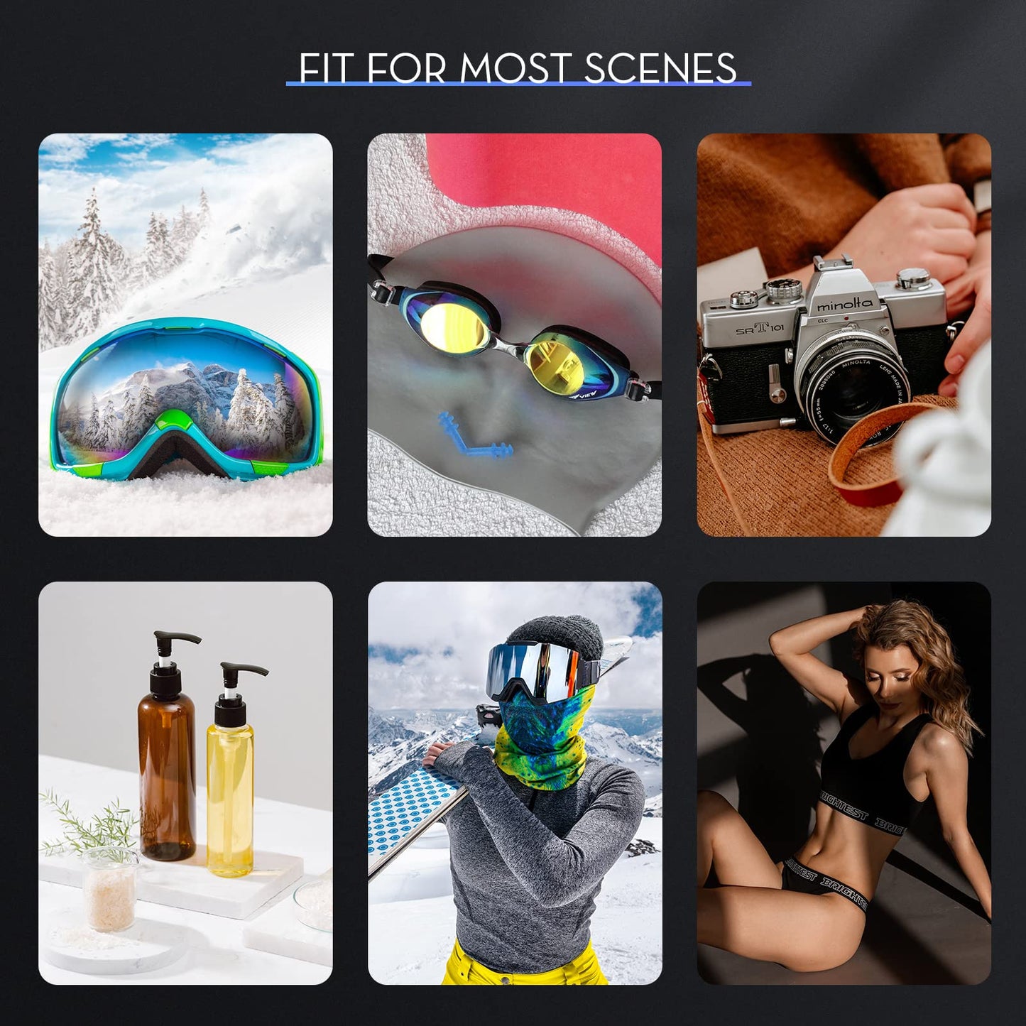 Konohan 6 Pieces Microfiber Ski Goggle Bag Protection Bag for Winter Ski Goggle Storage Soft Drawstring Pouch,10 x 7 Inch