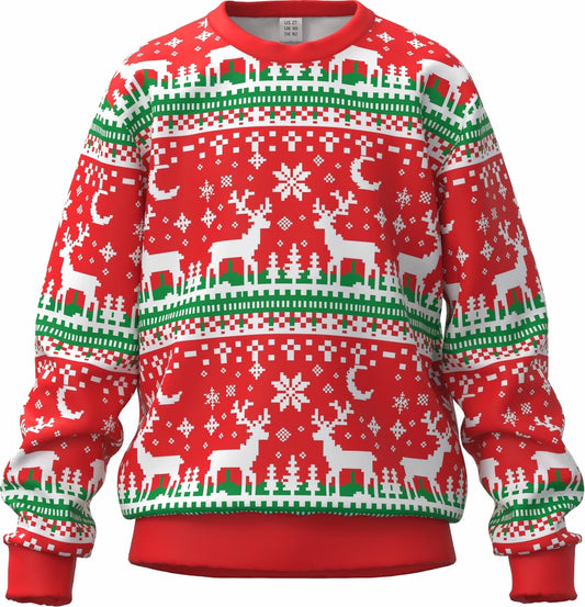 DDSOL Xmas Sweatshirt Toddler Boys Girls Ugly Christmas Shirts Kids Fleece Pullover Reindeer Winter Warm Tops 7 8 Years