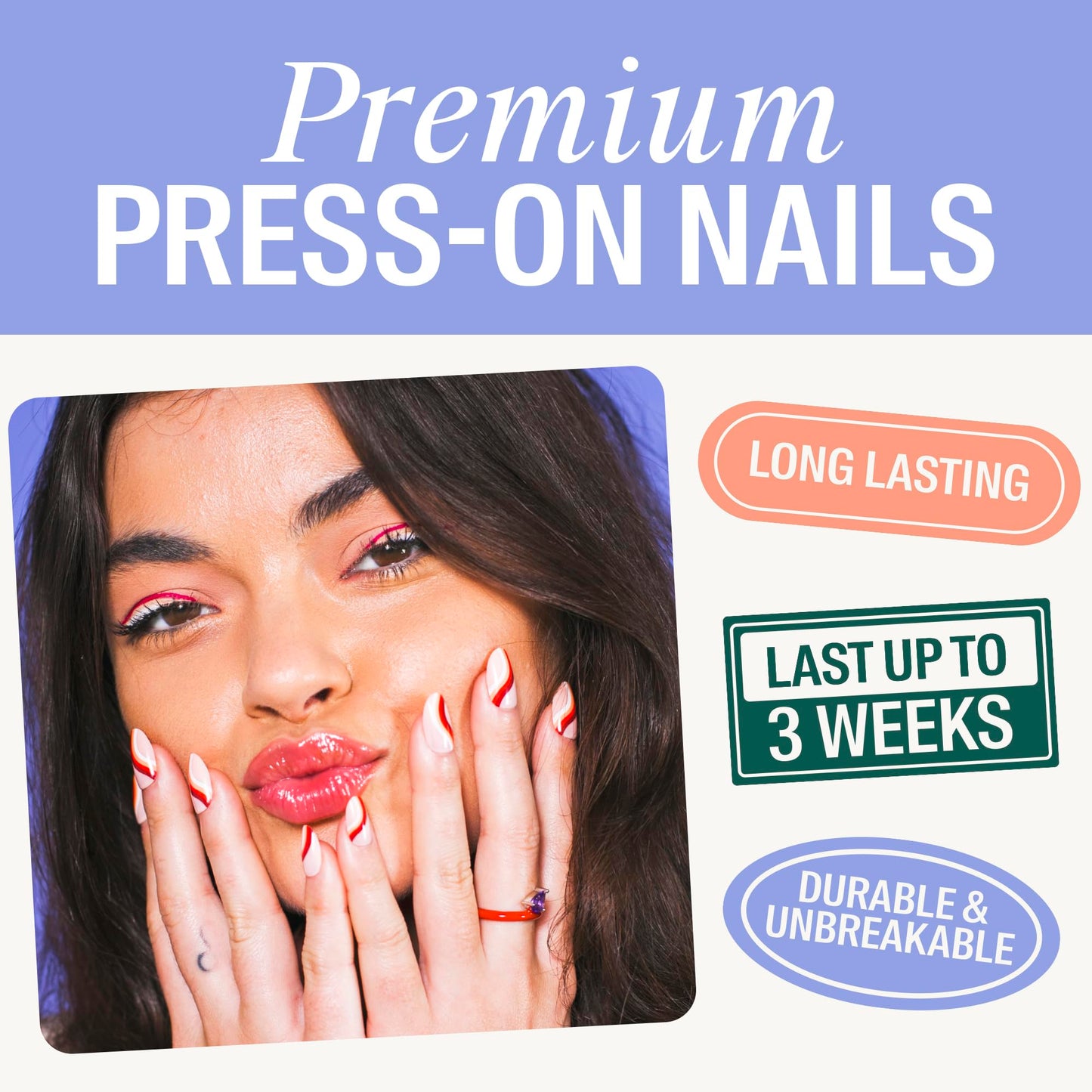 Chillhouse - Chill Tips, Press on Nails Kit - Everything Zen (Oval) - 24 Nail Shapes & Sizes - Up to 3 Weeks of Wear - Customizable Fit - Reusable - Latina Founded & Women Owned - Beauty & Self Care